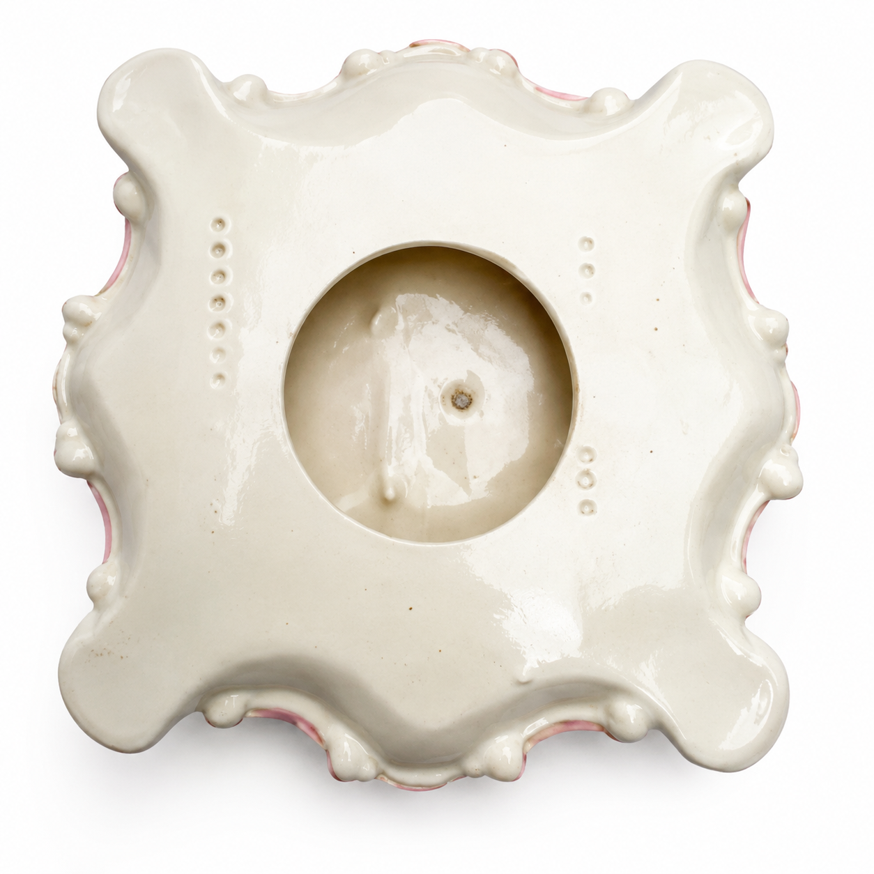 VINTAGE HAND-PAINTED STUDIO CERAMIC PEDESTAL CAKE STAND | ROCOCO REVIVAL CENTERPIECE