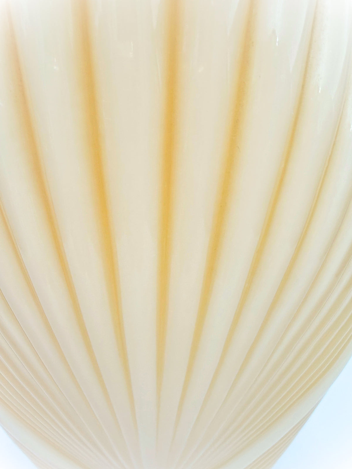 Vintage Anchor Hocking Ivory Draped Fan Glass Vase – Large 13" Art Deco Revival Statement Vase