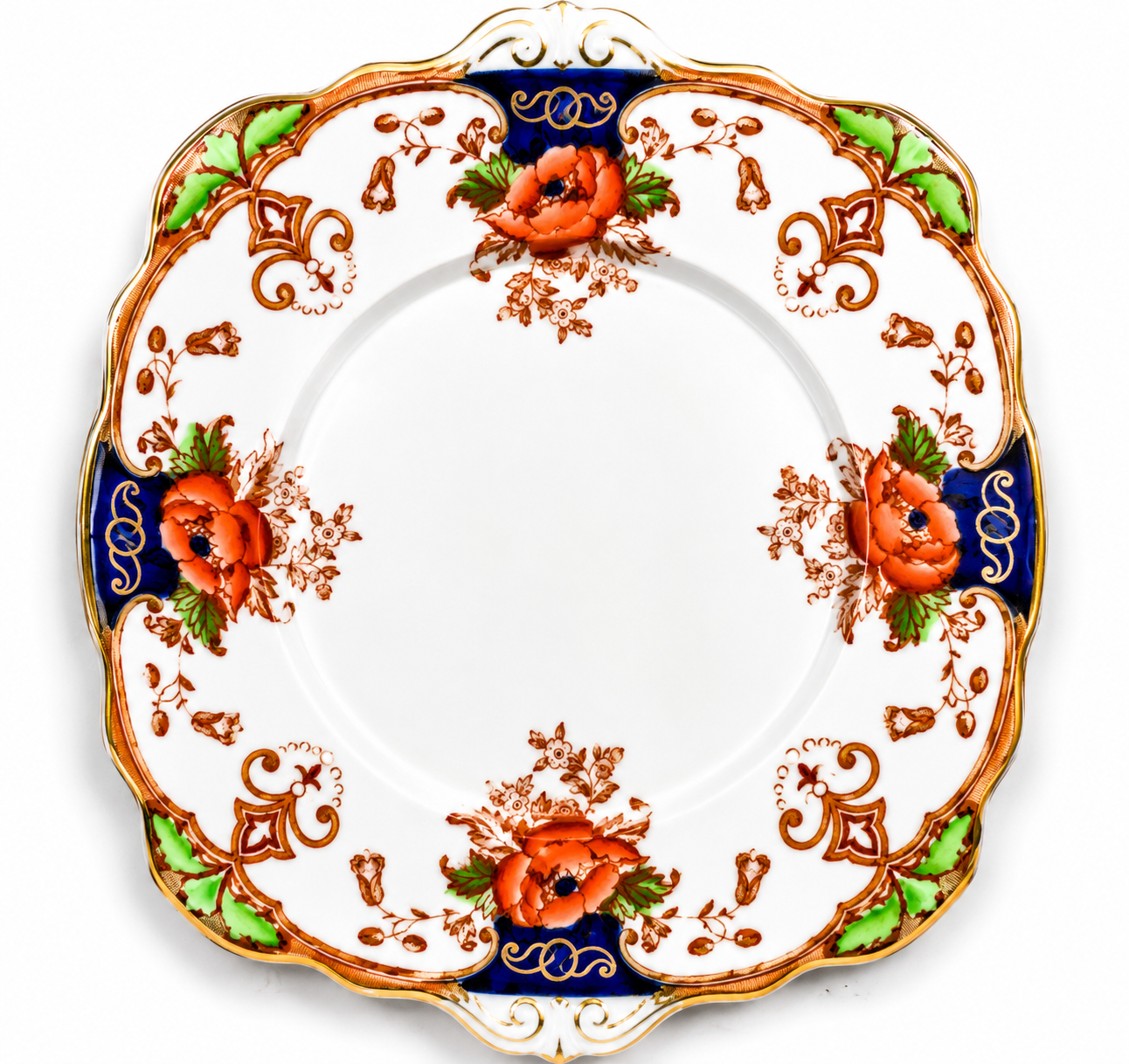 ANTIQUE JOHN MADDOCK & SONS ENGLISH IRONSTONE DESSERT SERVING SET | IMARI FLORAL PATTERN 2523 | CIRCA 1906–1925
