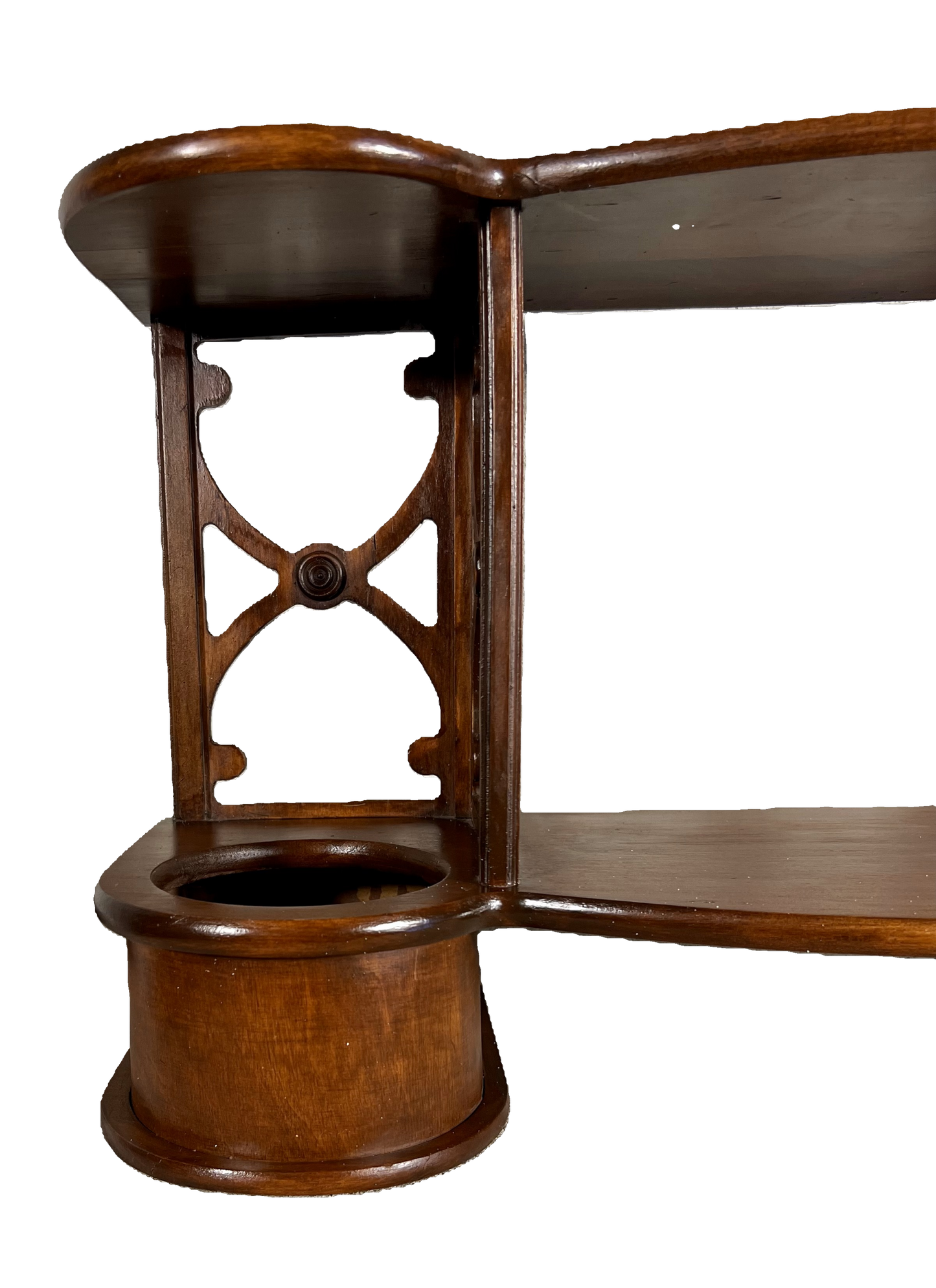 ANTIQUE ENGLISH SHERATON STYLE DOUBLE CACHEPOT ETAGERE