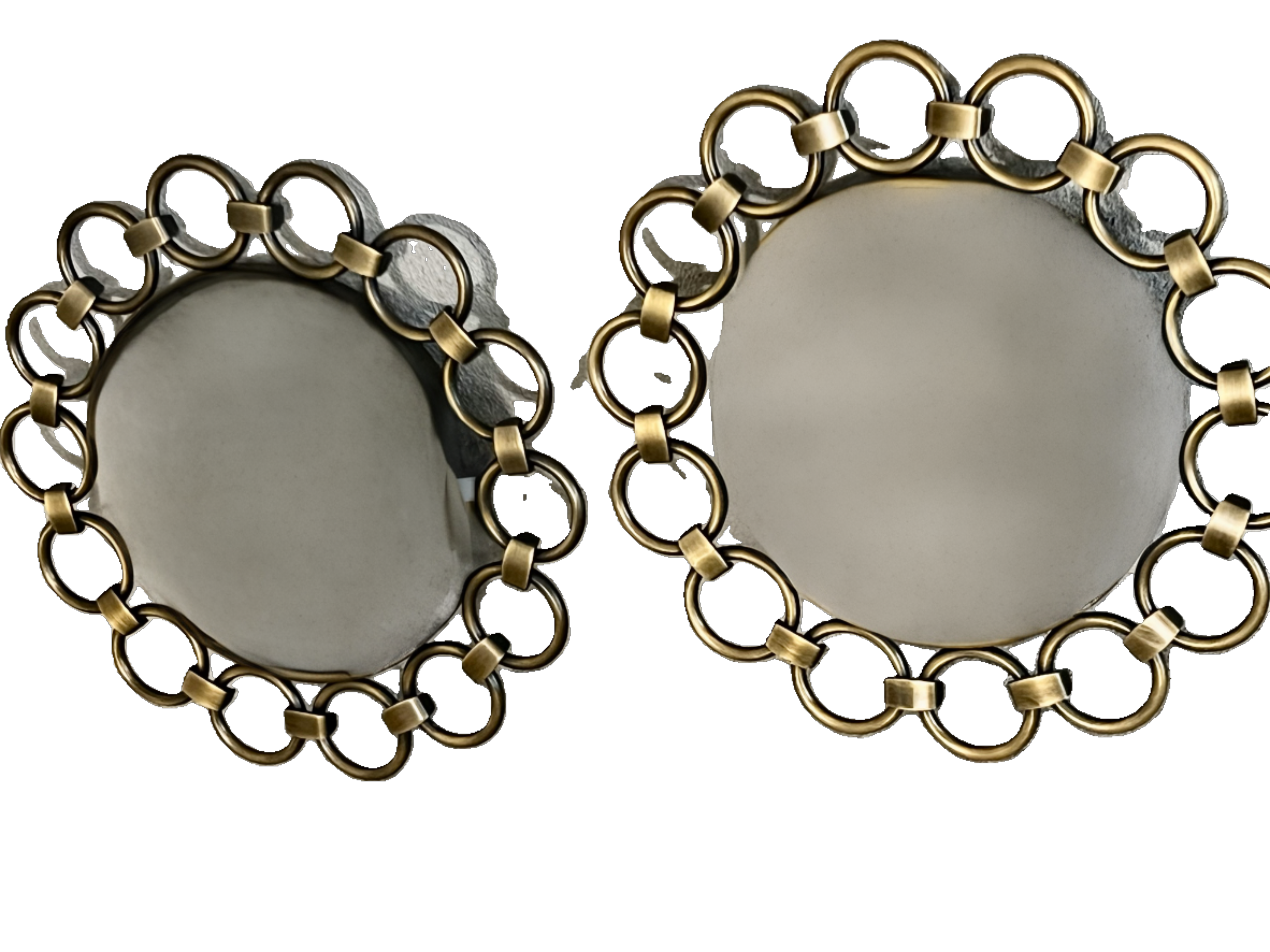 Pair of Victoria Hagan “Perfect Pieces” Round Wall Mirrors – Linked Ring Frames – Modern Classic Design
