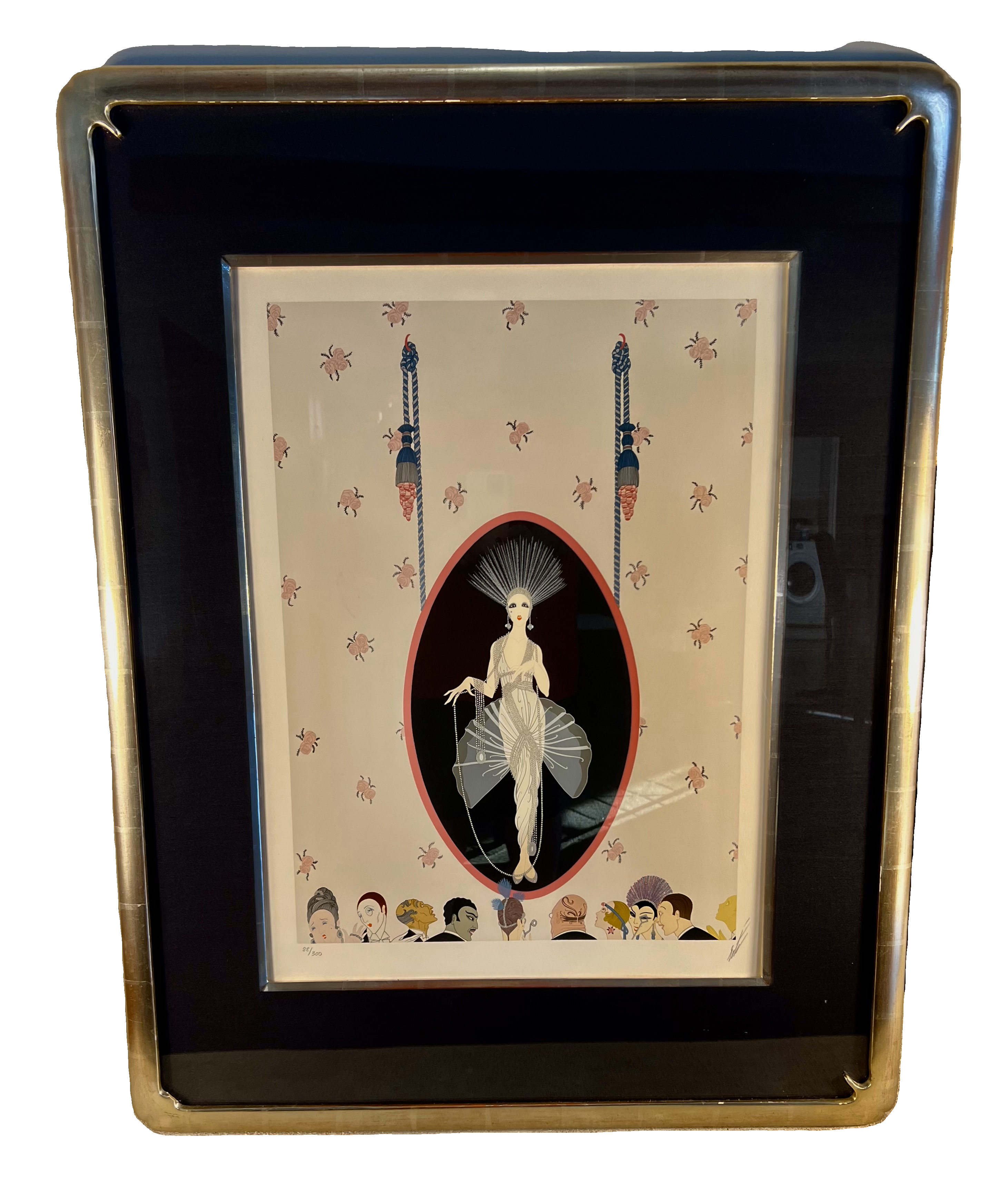 ERTÉ "THE PORTRAIT" 1981 SIGNED LIMITED EDITION SERIGRAPH 88/300 – FRAMED WITH ORIGINAL GALLERY LABEL – ART DECO GLAMOUR