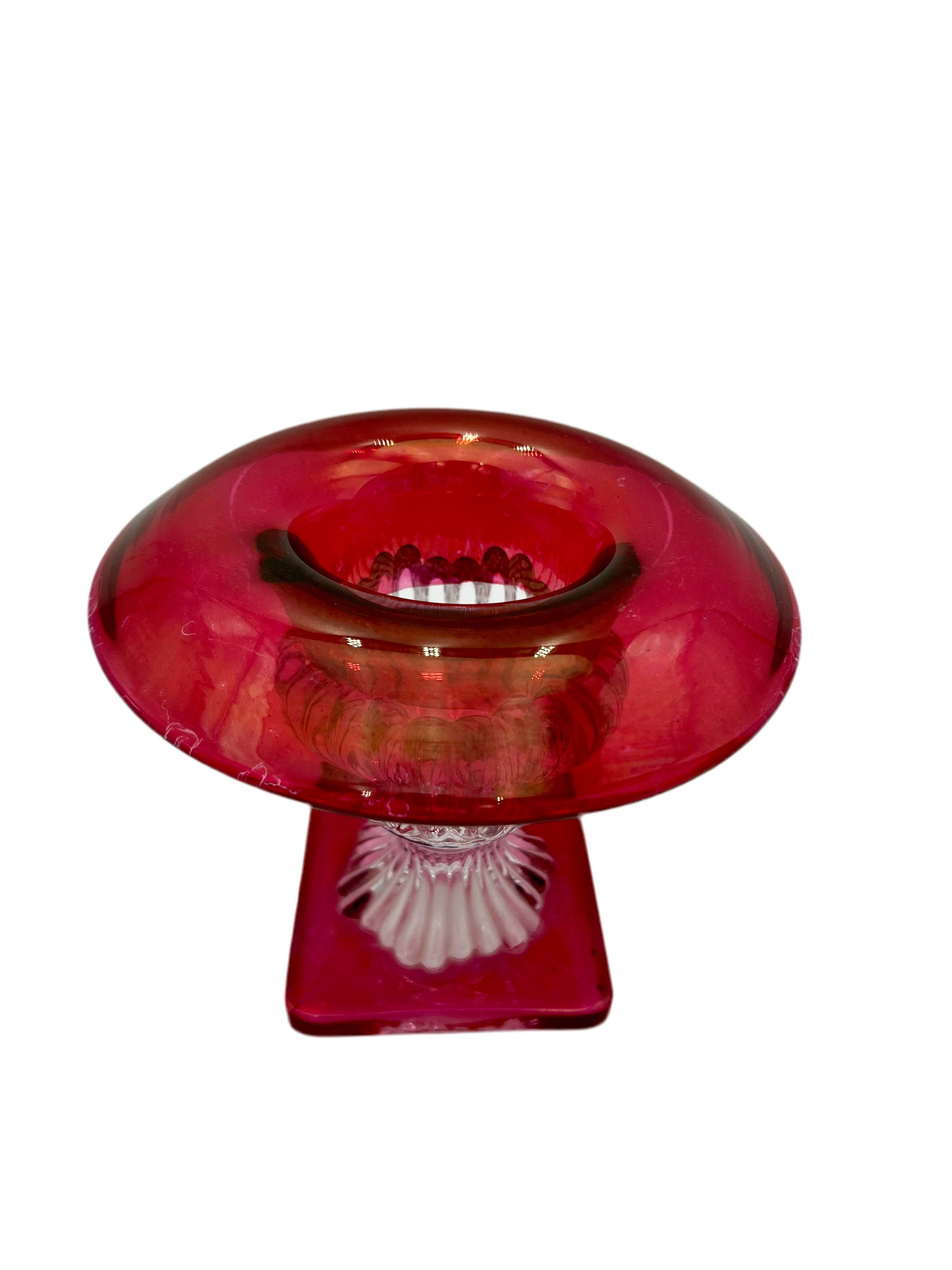VINTAGE CRANBERRY GLASS VASE — NEIMAN MARCUS ERA LUXURY DECOR