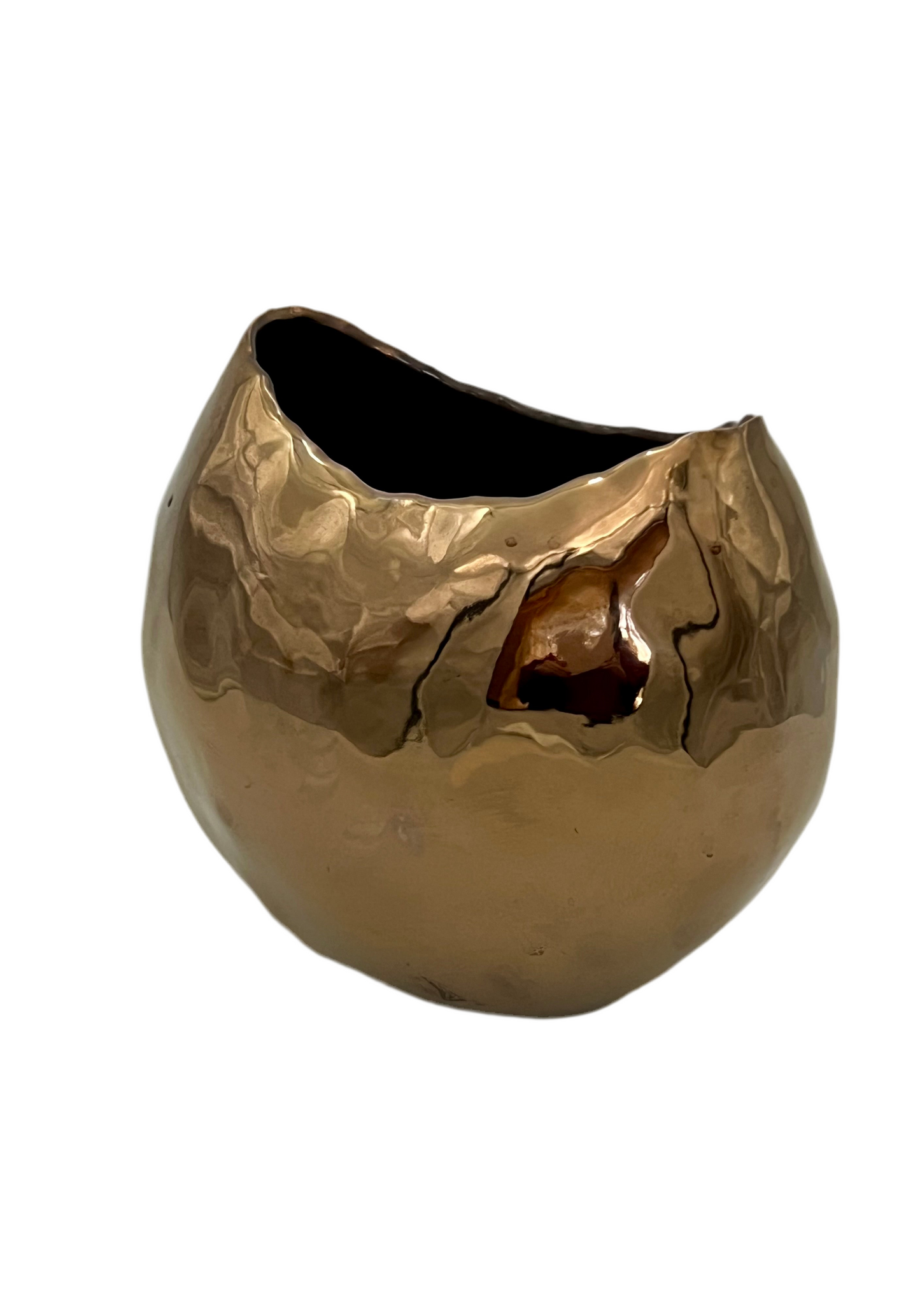 VINTAGE BRASS PLATED CERAMIC LARGE VASE