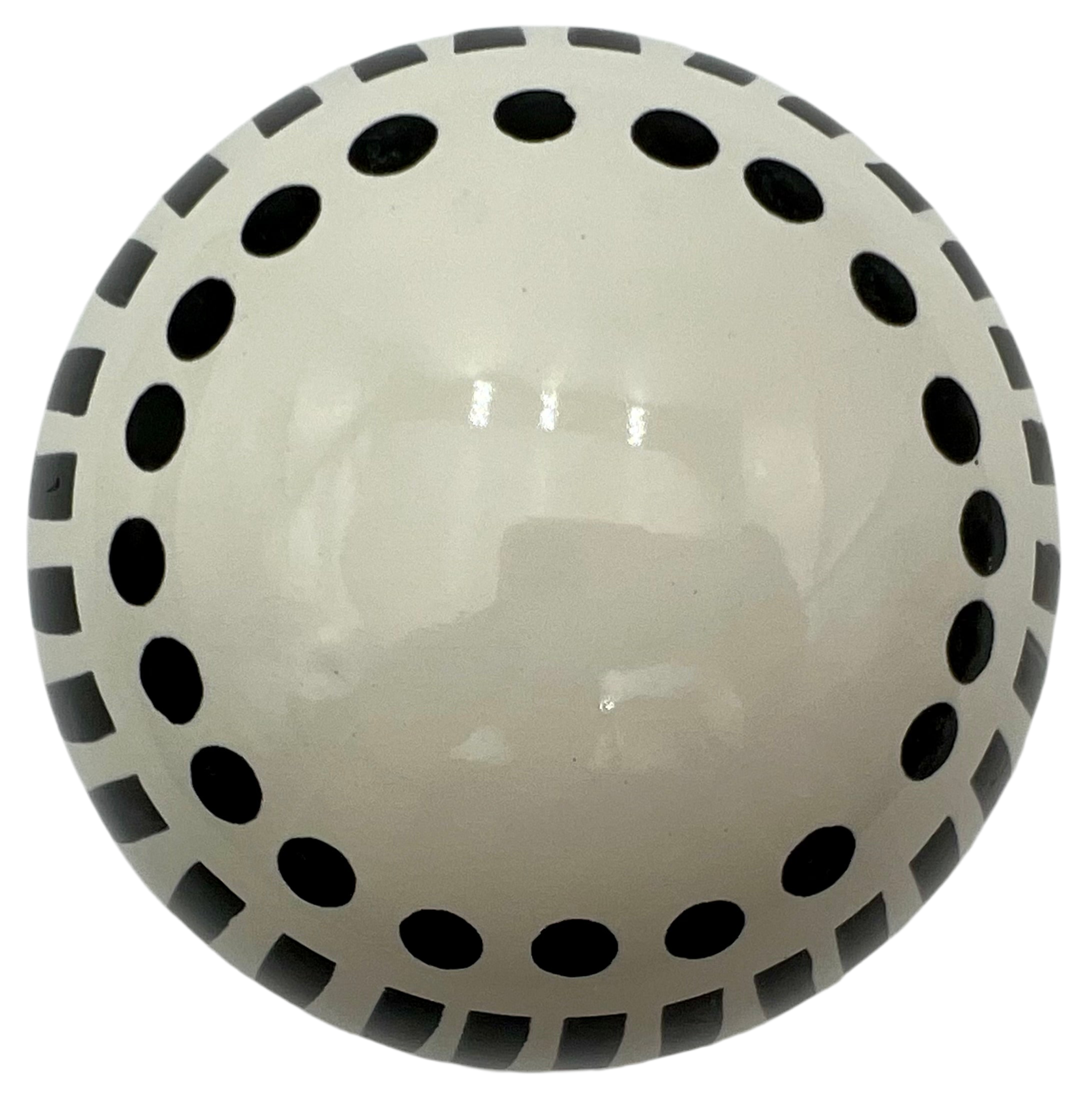 VINTAGE BLACK AND WHITE STUDIO ART POTTERY ORB | POSTMODERN SCULPTURAL CERAMIC SPHERE | MEMPHIS STYLE DECOR OBJECT