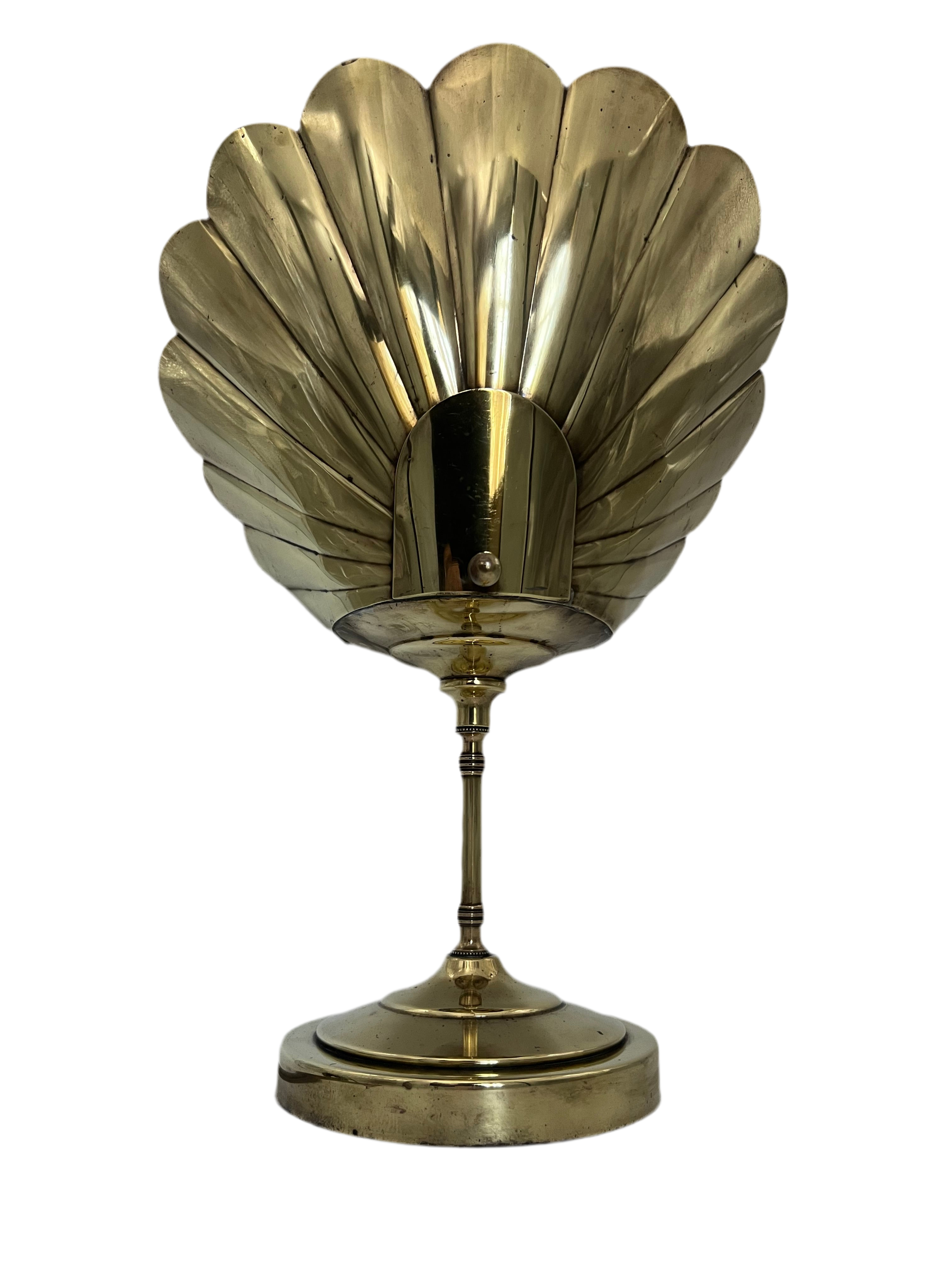 VINTAGE BRASS FAN REFLECTOR LAMP – HOLLYWOOD REGENCY GLAM