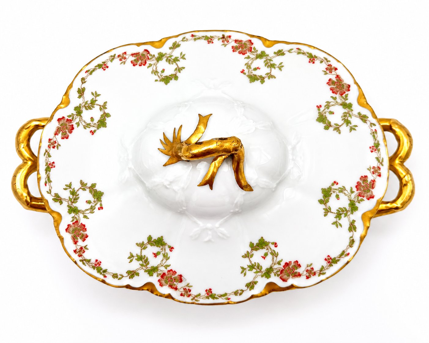 ANTIQUE HAVILAND LIMOGES COVERED TUREEN – FRENCH PORCELAIN SERVING DISH FOR C.H. HOLMES NEW ORLEANS