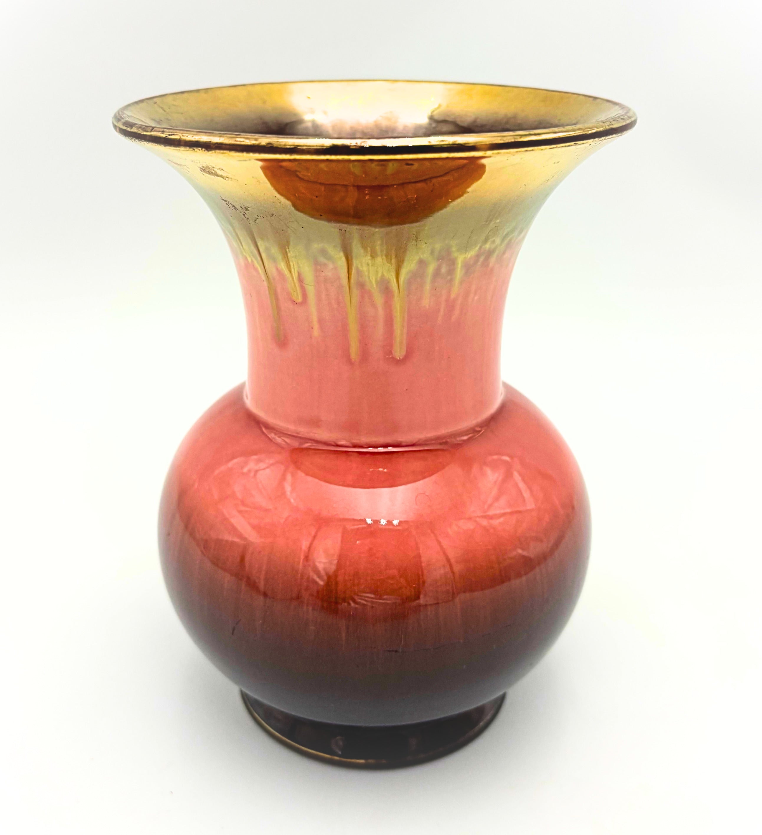 Vintage Bay Keramik Pink & Gold Vase 203-17