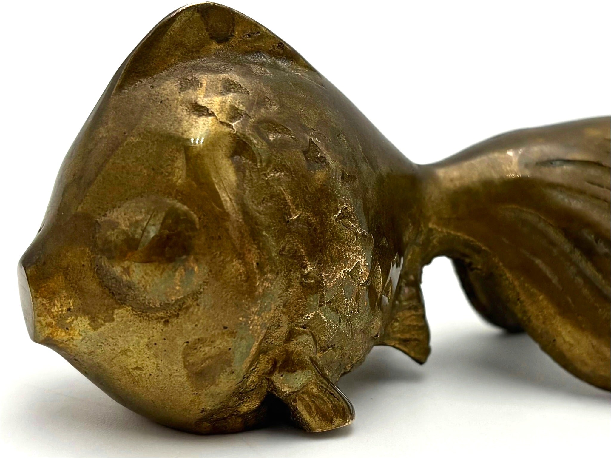 VINTAGE SOLID BRASS KOI FISH FIGURINES – PAIR