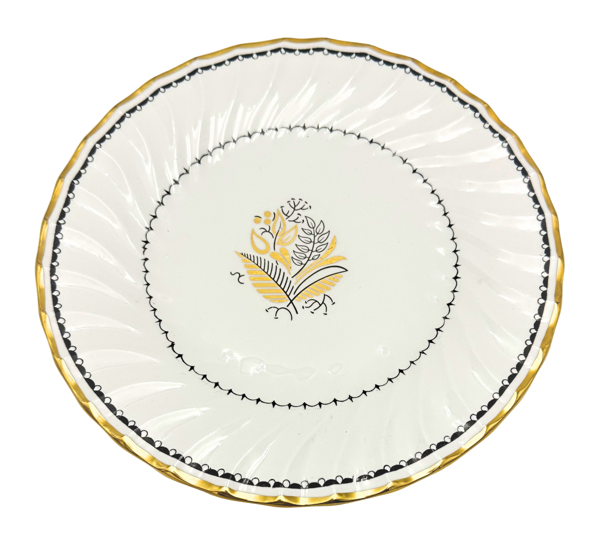 Crown Staffordshire Blackstone Fine Bone China Pedestal Cake Stand England | Mid-20th Century