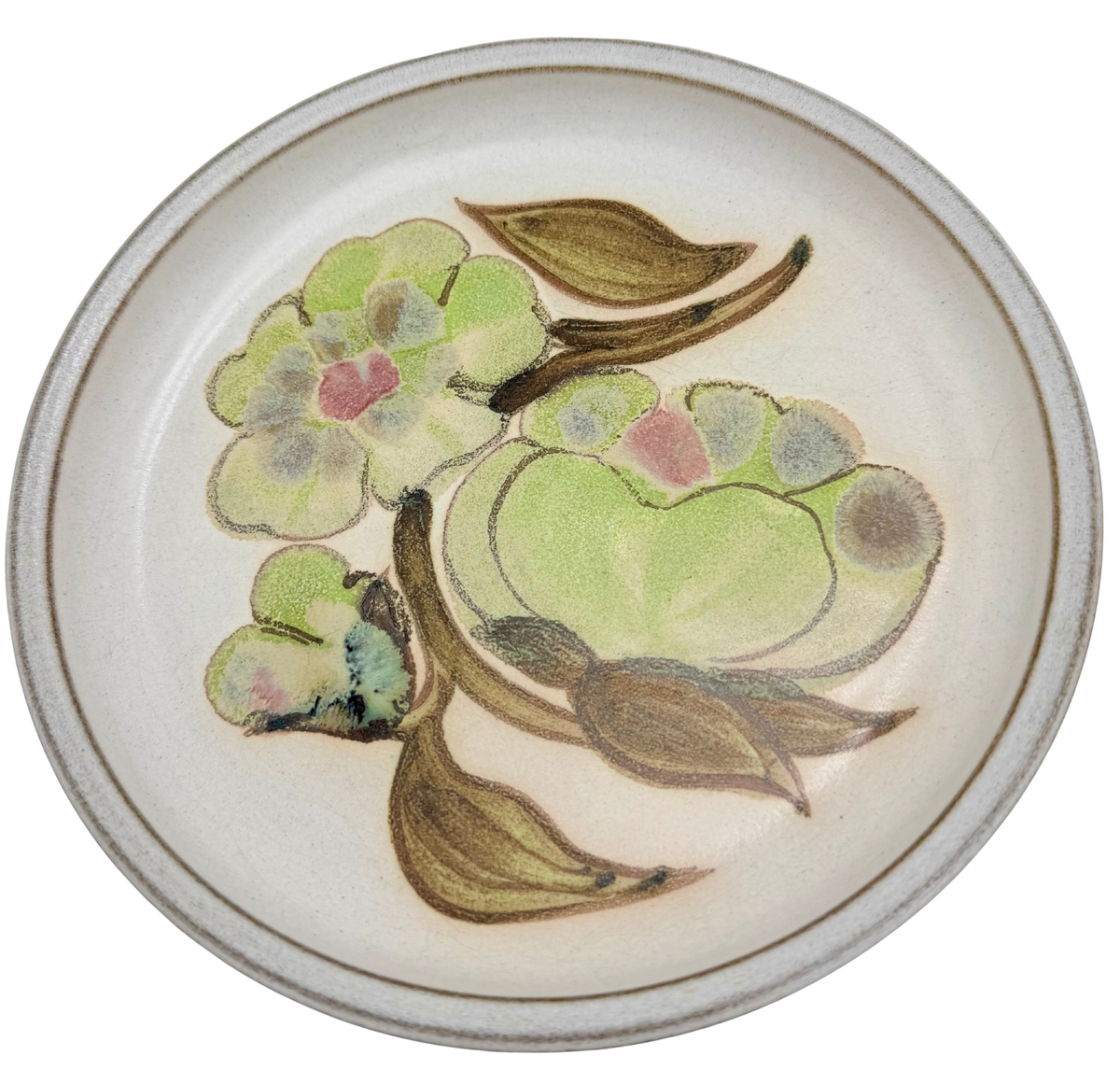 Vintage Denby Troubadour Floral Stoneware Plates Set of 5