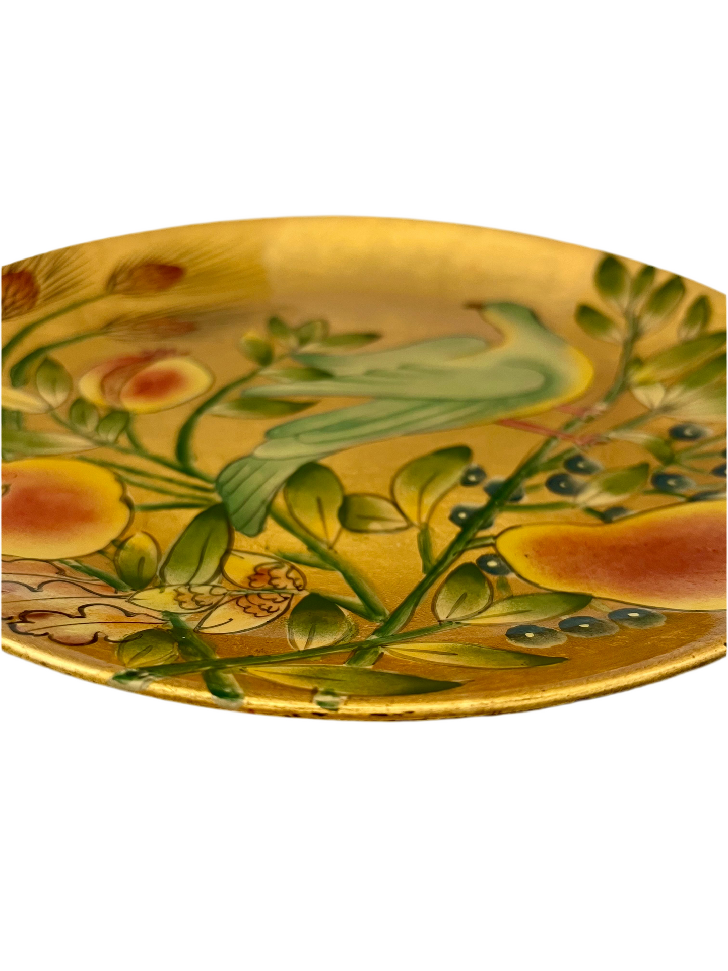 VINTAGE TOSCANA ANDREA SADEK GOLD LEAF BIRD PLATE