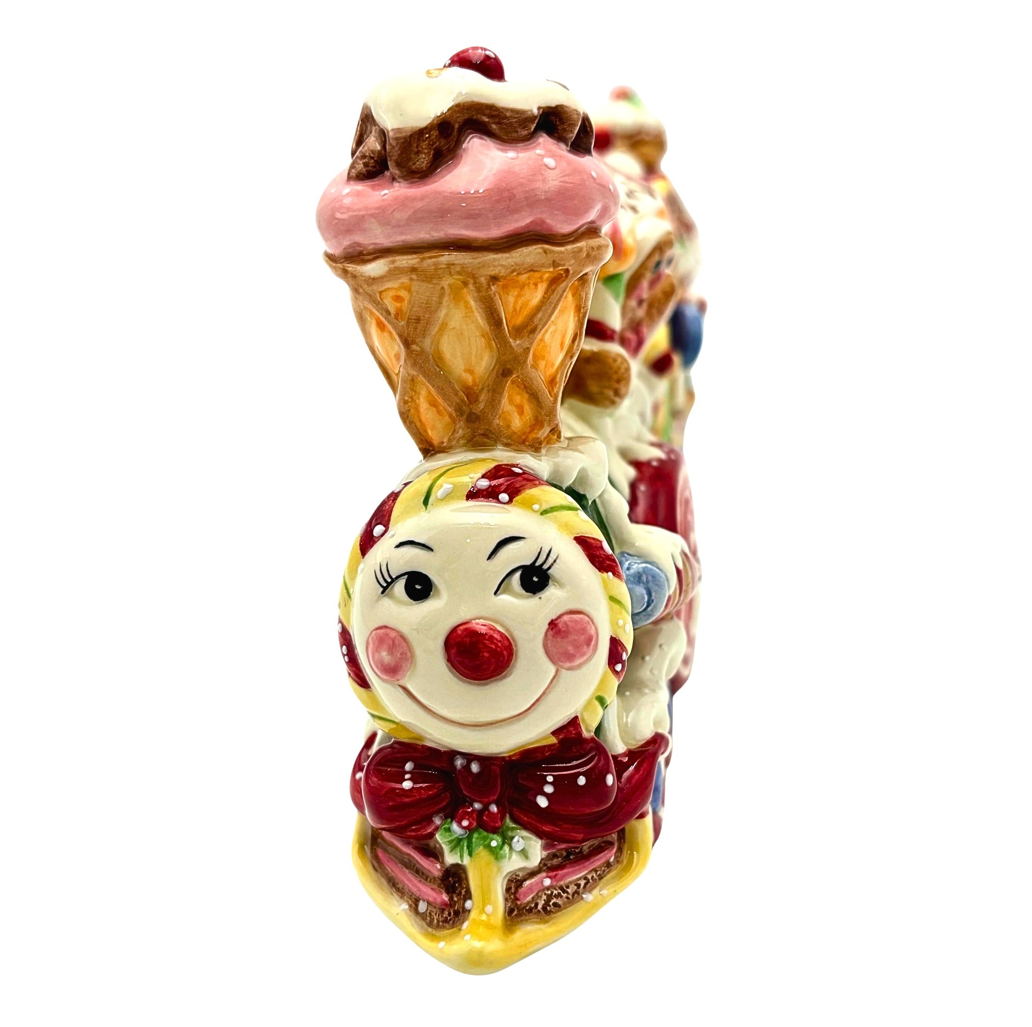 FITZ AND FLOYD CANDY LANE EXPRESS CERAMIC CHRISTMAS TRAIN SET