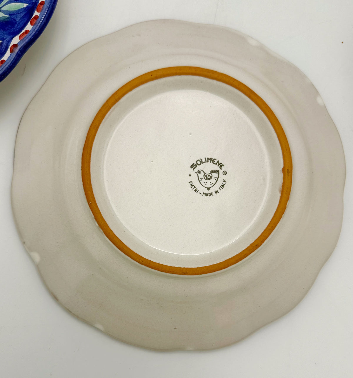Vintage Solimene Vietri Chicken Plates Set of 6, Hand Painted Italian Pottery, Cobalt Blue Hen Plates, Italy Ceramic Dinnerware
