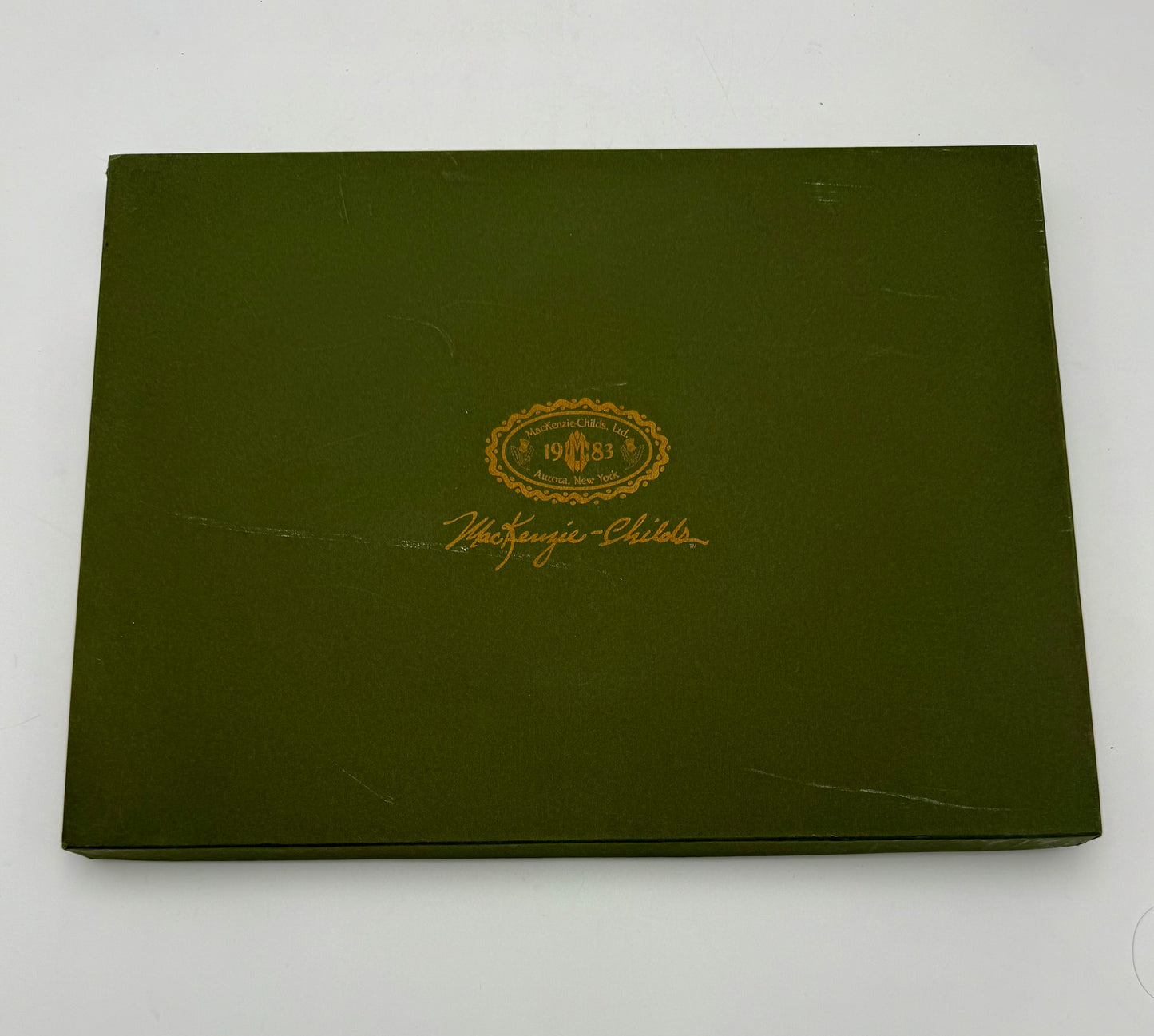 VINTAGE MACKENZIE-CHILDS LACQUER PLACEMATS — SET OF EIGHT WITH TWO ORIGINAL BOXES — EARLY FLORAL DESIGN
