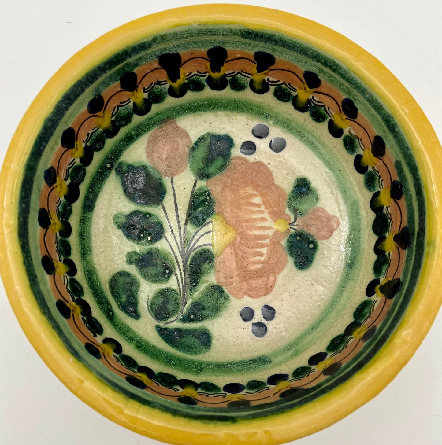 VINTAGE POTTERY SIGNED MEXICAN GUACAMOLE SERVING BOWL