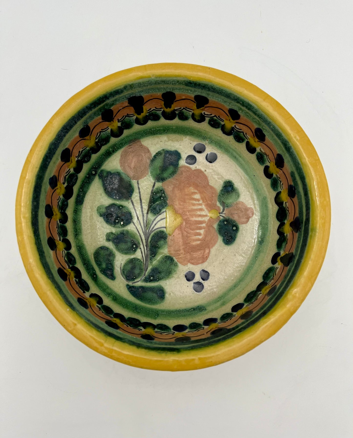 VINTAGE POTTERY SIGNED MEXICAN GUACAMOLE SERVING BOWL