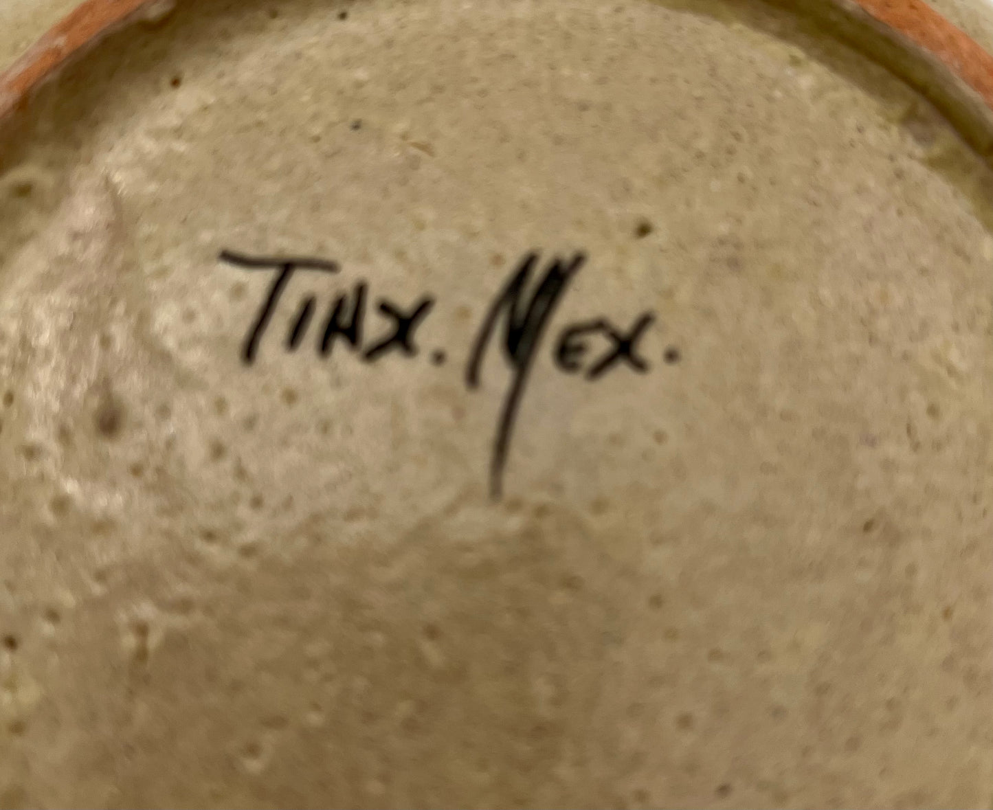VINTAGE POTTERY SIGNED MEXICAN GUACAMOLE SERVING BOWL