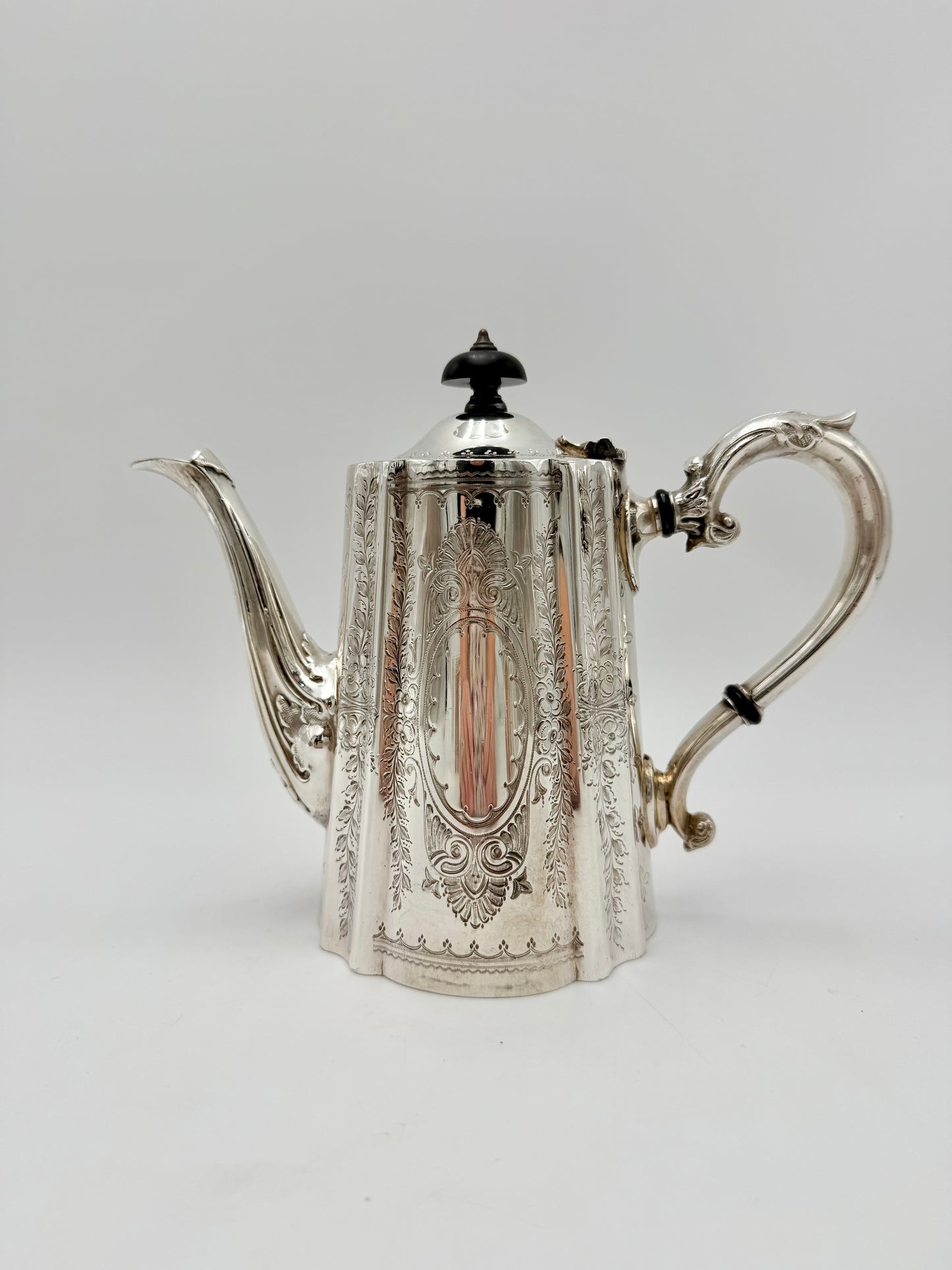 ANTIQUE ART NOUVEAU BARKER ELLIS TEAPOT, CREAMER, SUGER, COOKIE SET, ENGLAND EARLY 1900s