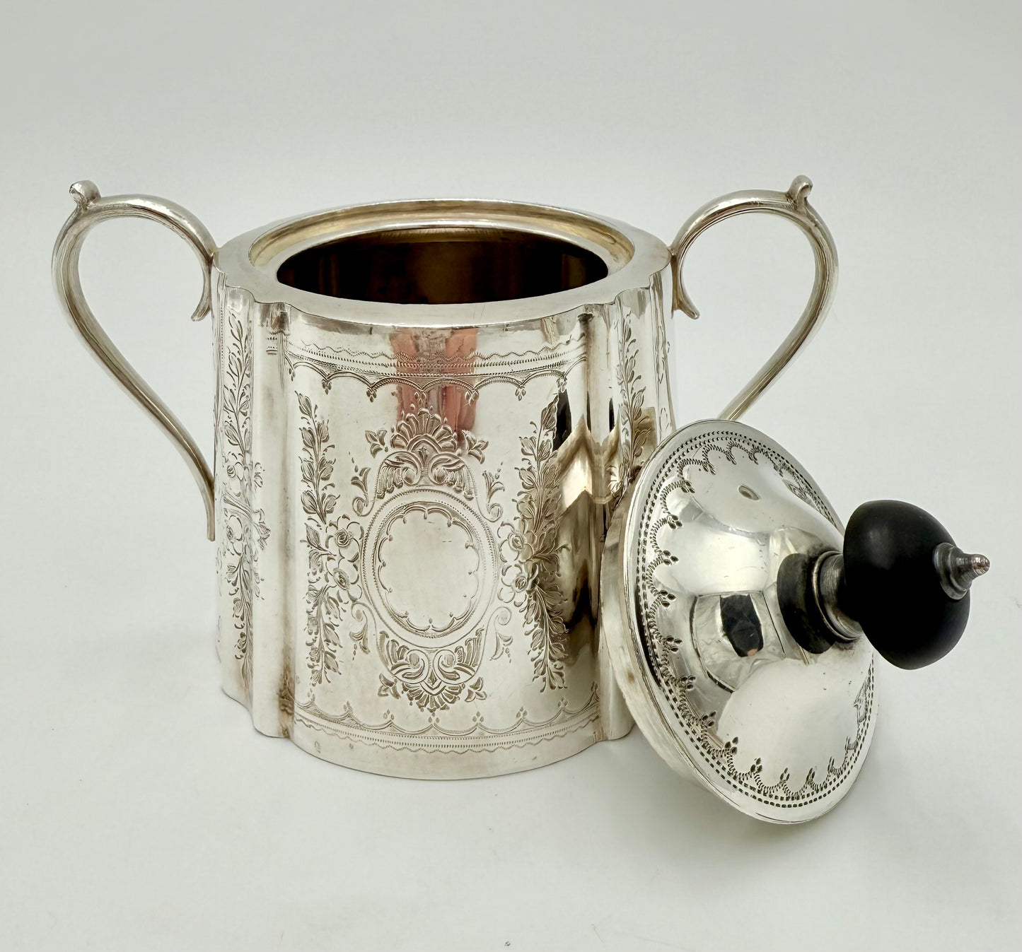 ANTIQUE ART NOUVEAU BARKER ELLIS TEAPOT, CREAMER, SUGER, COOKIE SET, ENGLAND EARLY 1900s