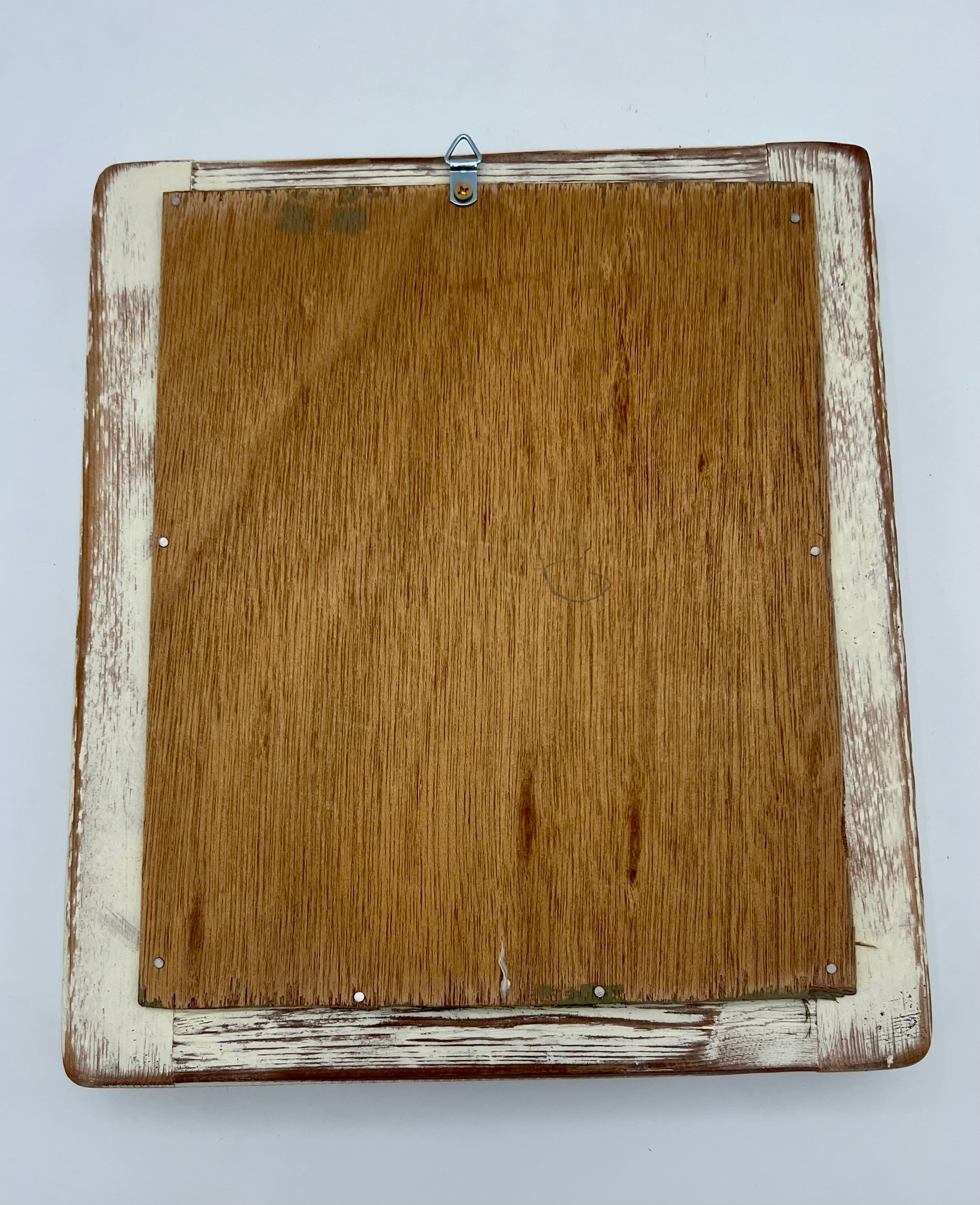 VINTAGE 1970s–1980s DRIED FLOWER SHADOW BOX WITH DISTRESSED WOOD FRAME