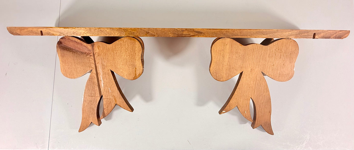 VINTAGE WOOD BOW WALL SHELF