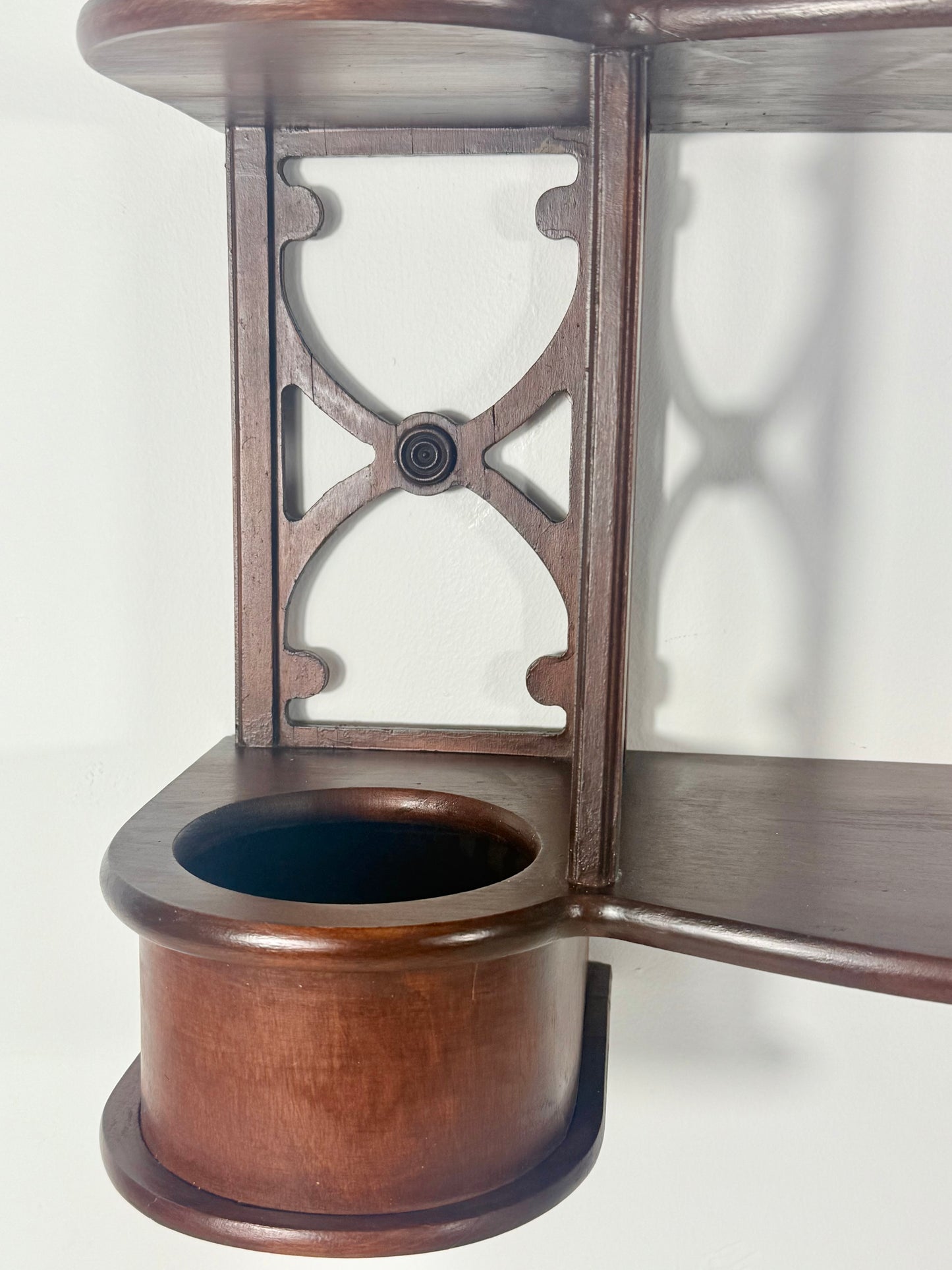 ANTIQUE ENGLISH SHERATON STYLE DOUBLE CACHEPOT ETAGERE