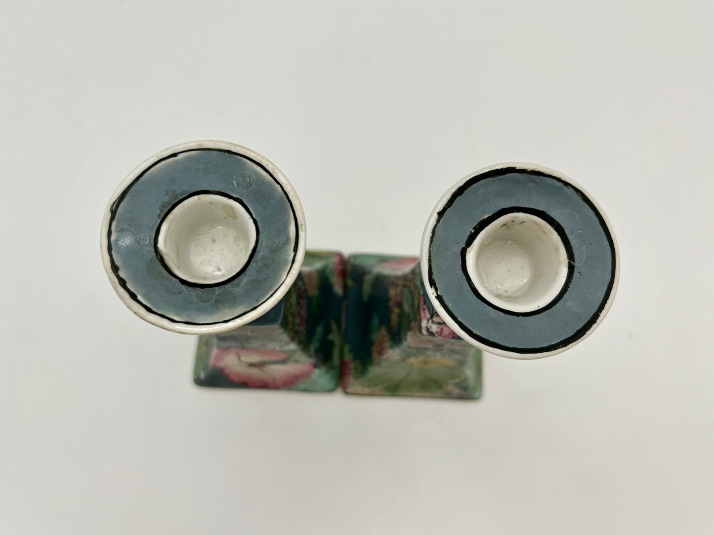 VINTAGE PAIR OF H.F.P MACAU CANDLESTICK HOLDERS