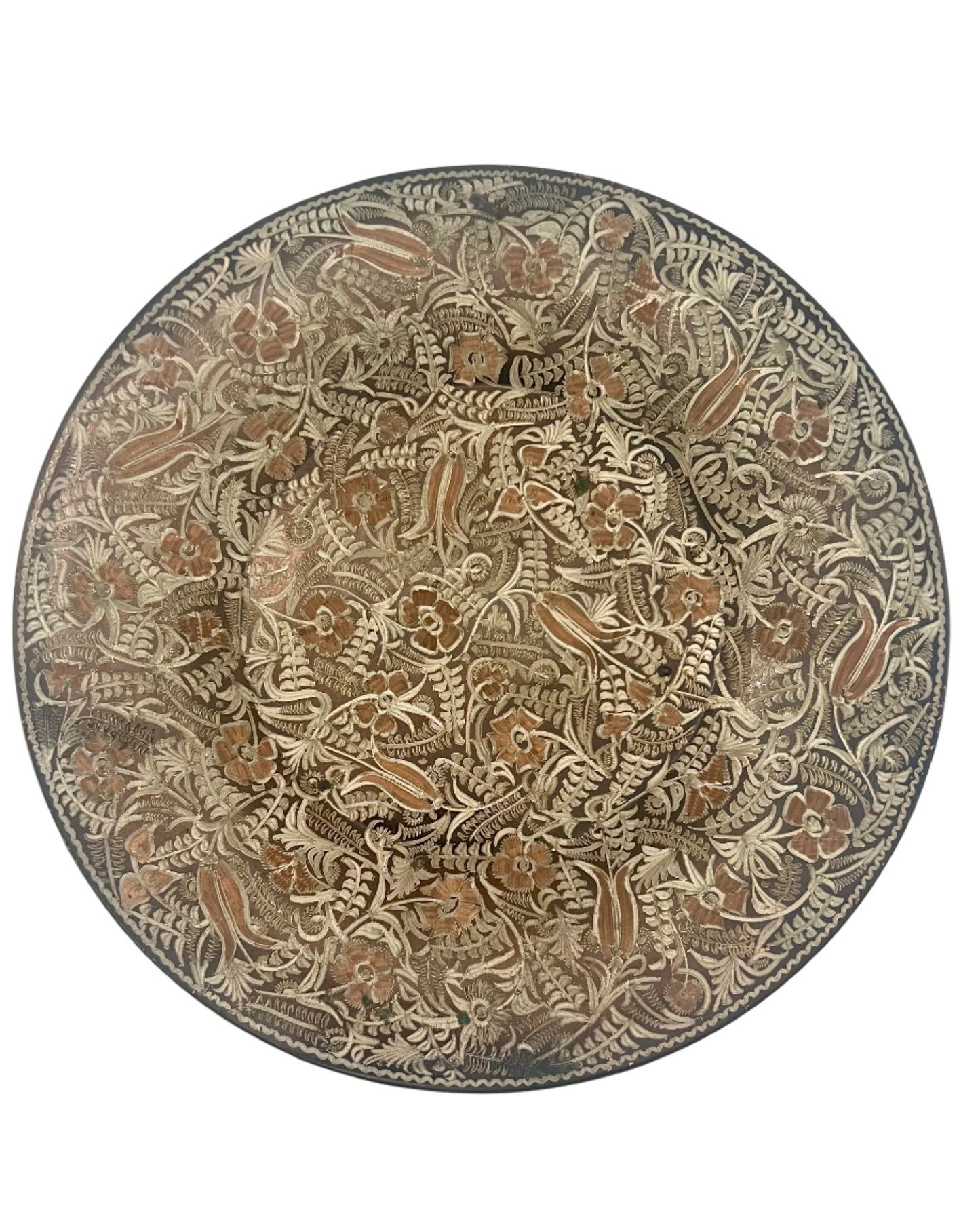 VINTAGE TURKISH ETCHED COPPER WALL HANGING PLATE