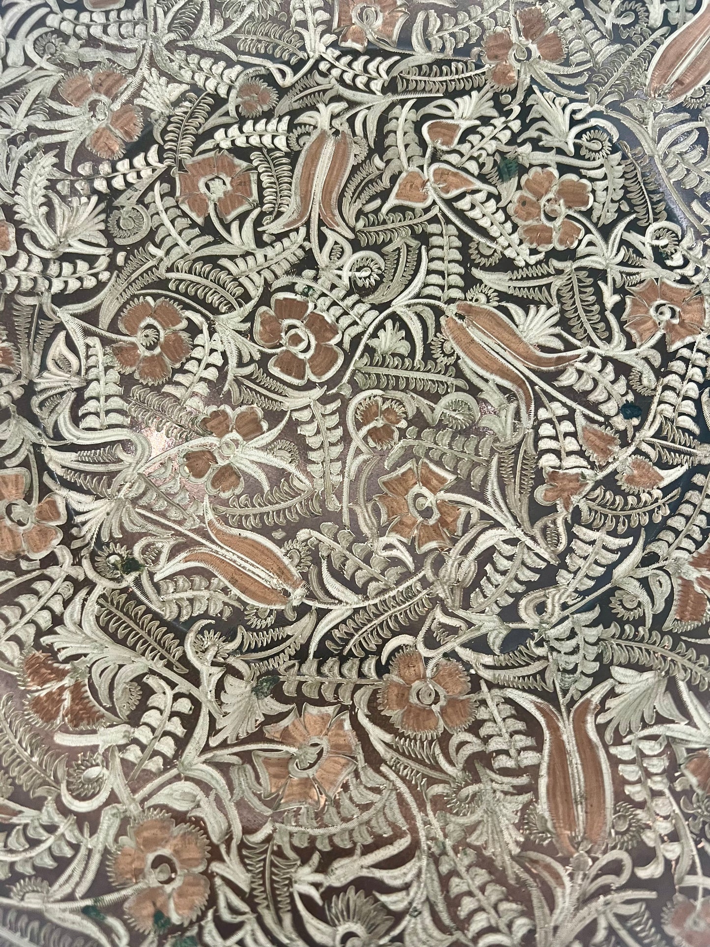 VINTAGE TURKISH ETCHED COPPER WALL HANGING PLATE