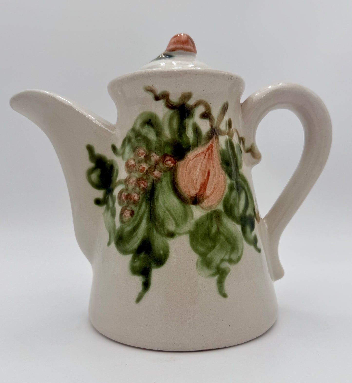 1950s VINTAGE JOHN B. TAYLOR HARVEST PATTERN CERAMIC COFFEE POT