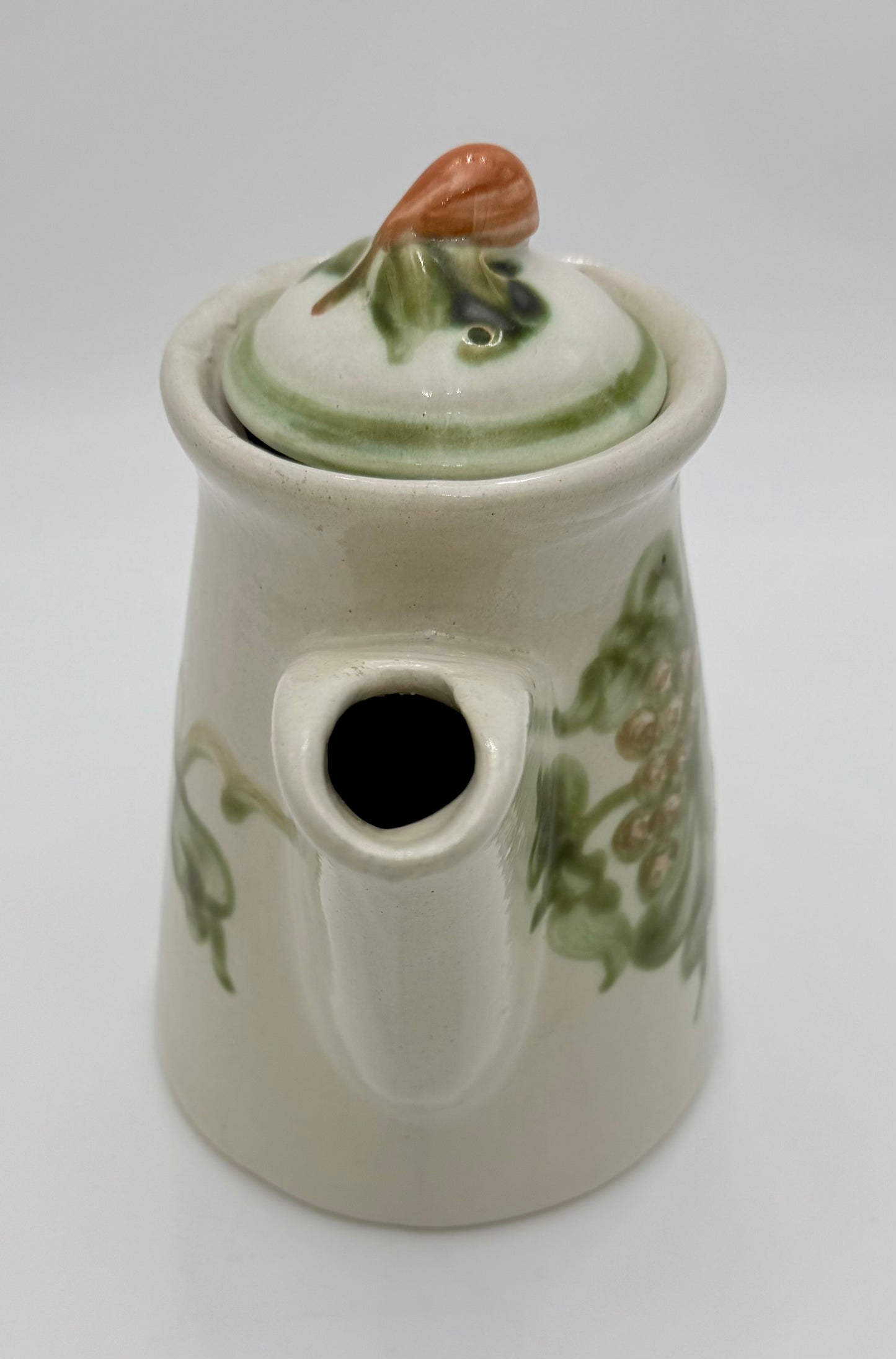 1950s VINTAGE JOHN B. TAYLOR HARVEST PATTERN CERAMIC COFFEE POT