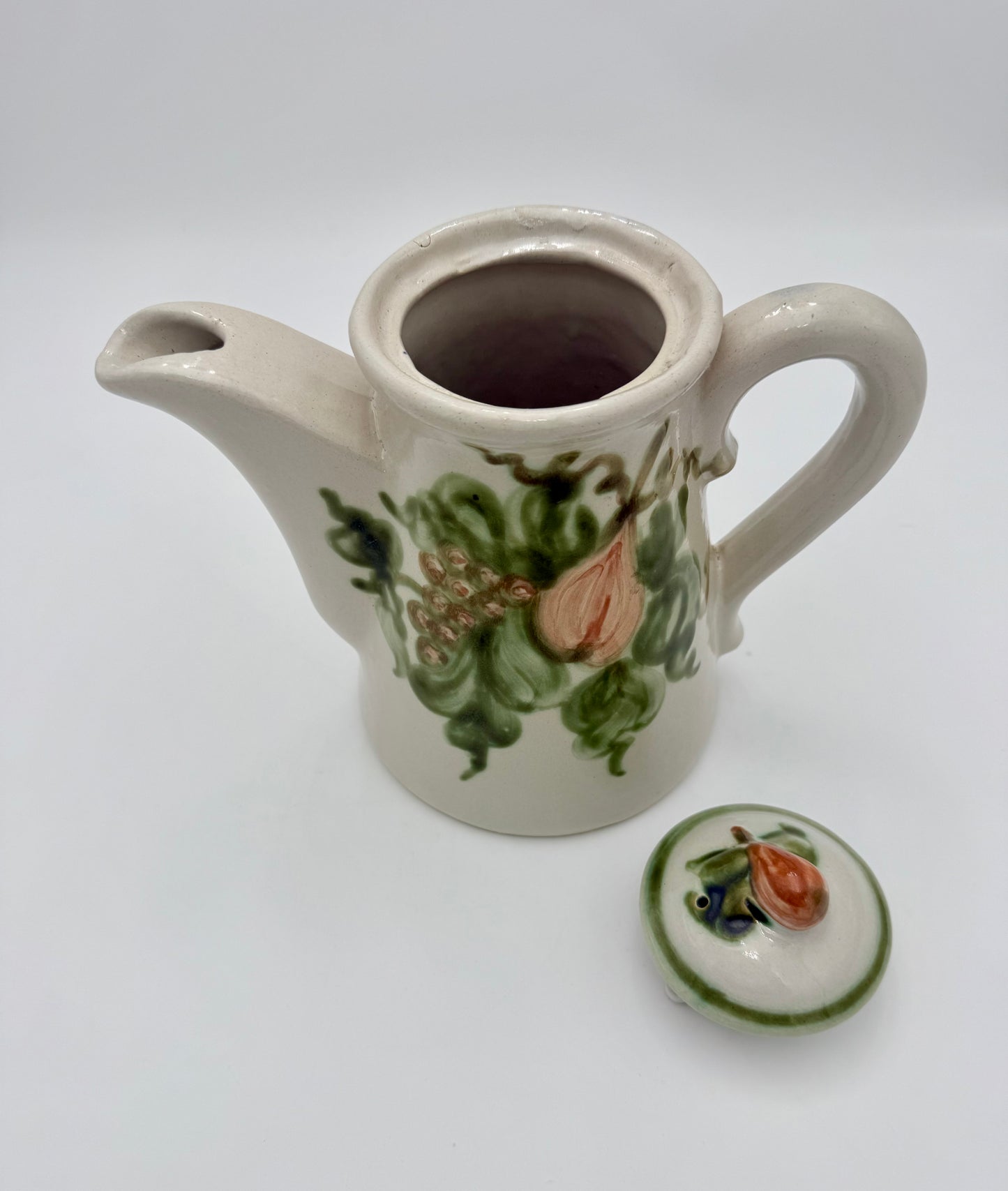 1950s VINTAGE JOHN B. TAYLOR HARVEST PATTERN CERAMIC COFFEE POT
