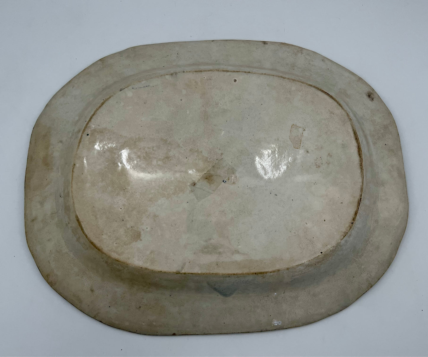 MID 1800s ANTIQUE RARE F. PRIMAVESI & SONS BROWN TRANSFER PLATTER