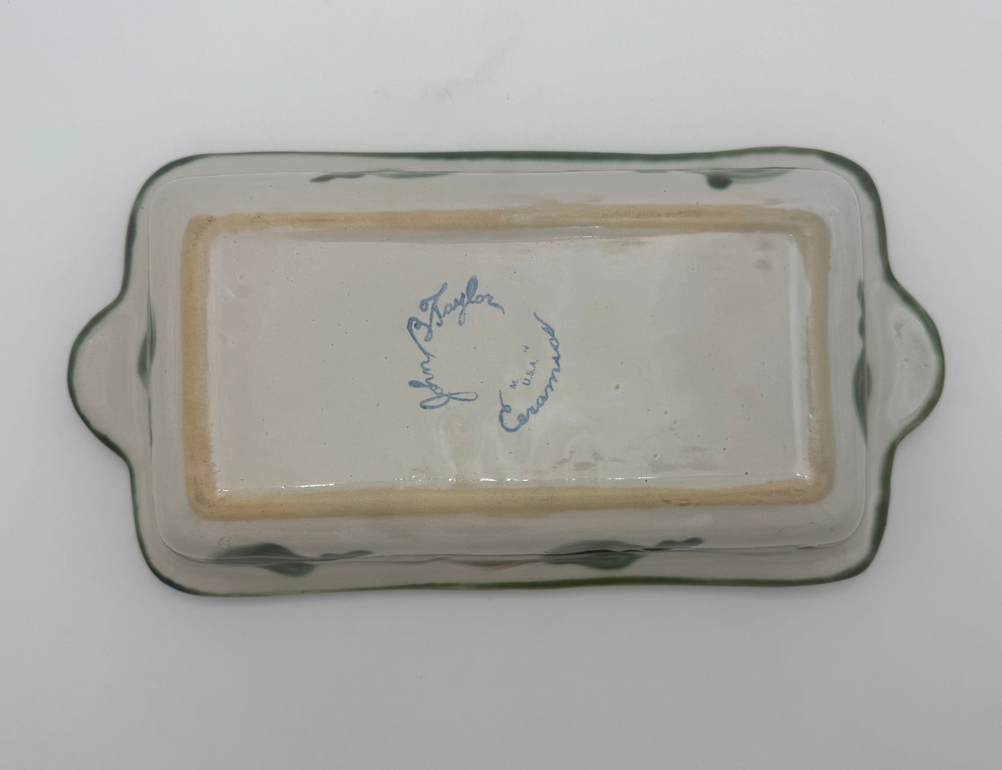 1950s VINTAGE JOHN B. TAYLOR HARVEST PATTERN CERAMIC BAKING DISH