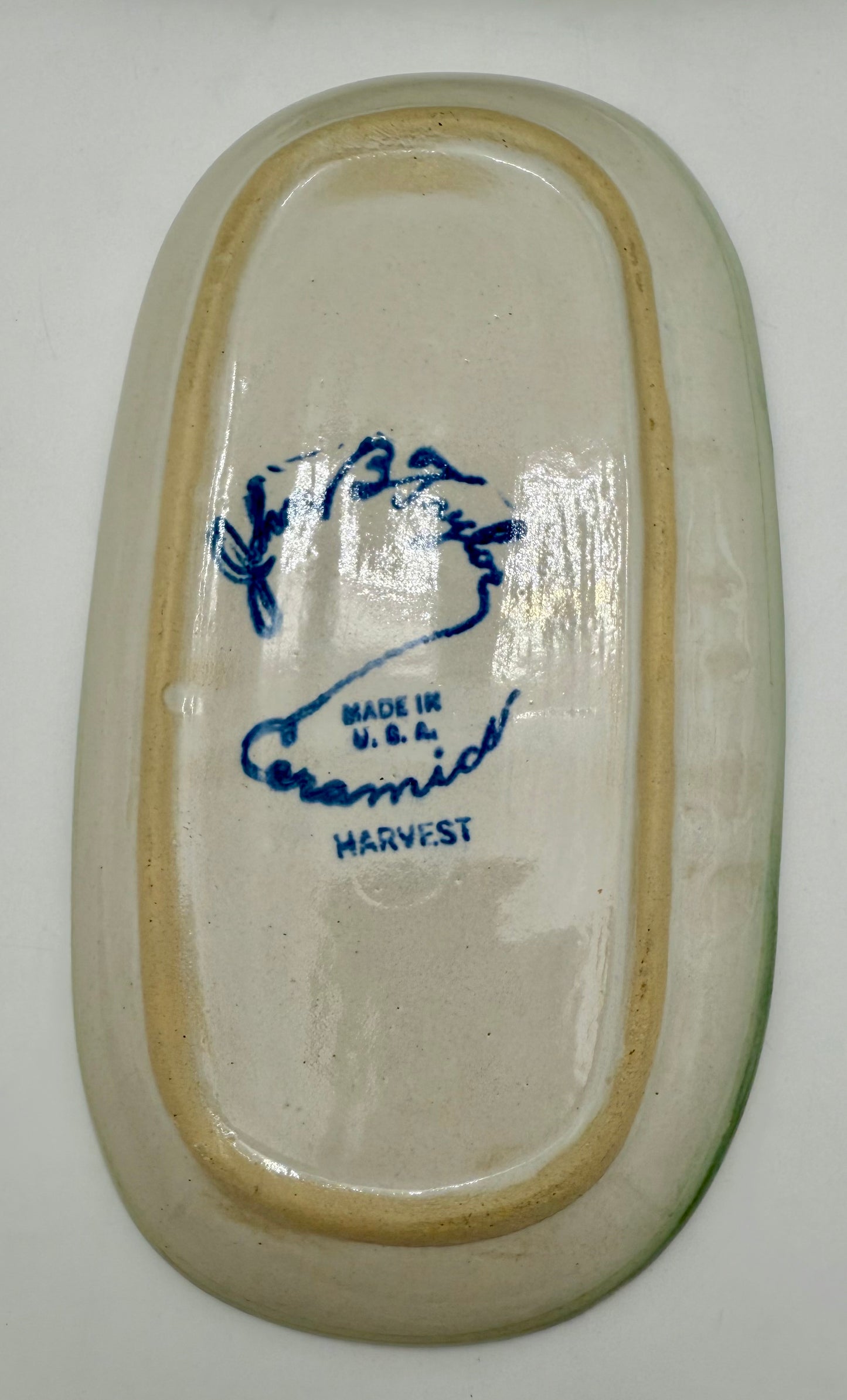1950s VINTAGE JOHN B. TAYLOR HARVEST PATTERN CERAMIC COVERED BUTTER DISH