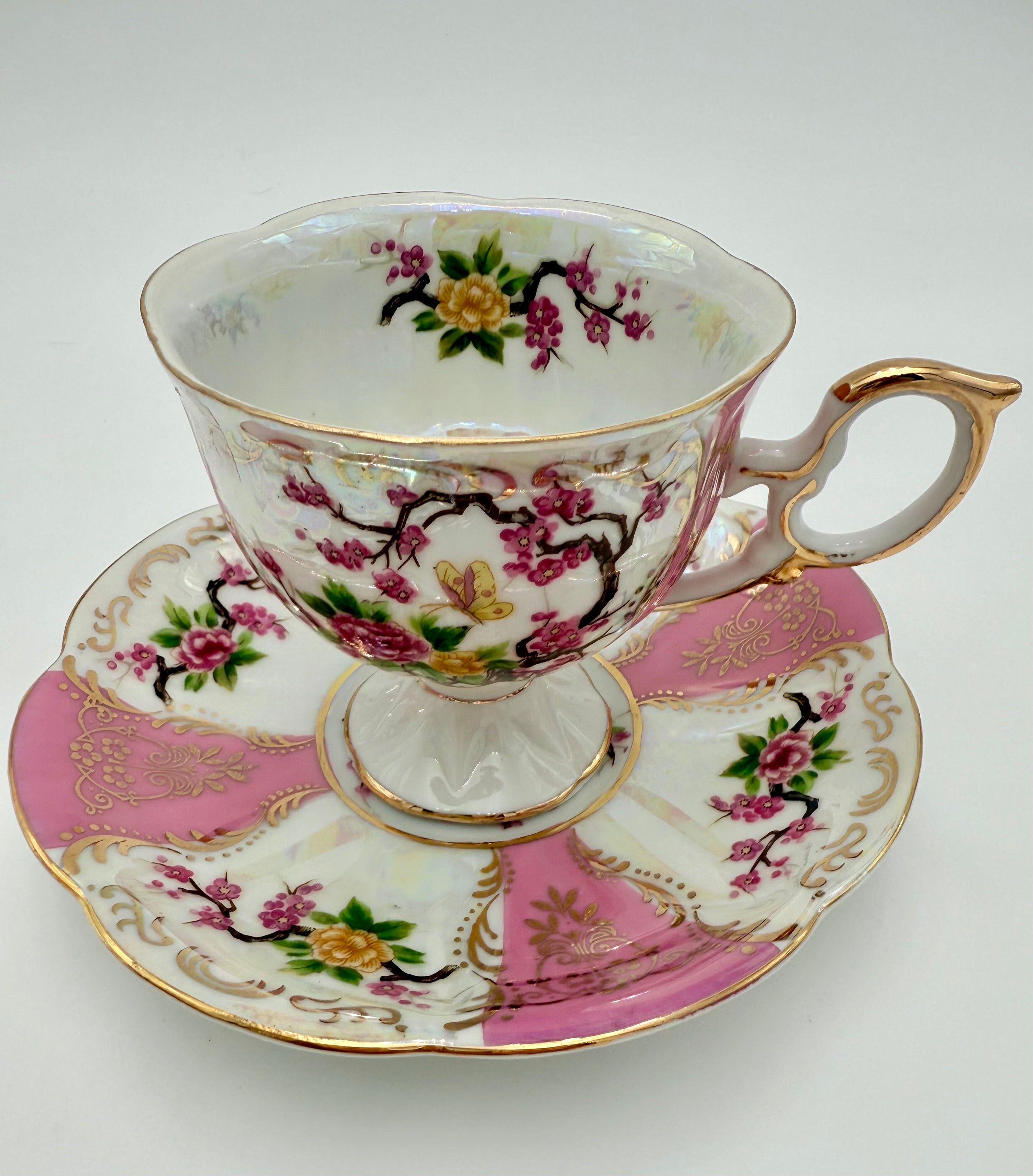 VINTAGE ECLECTIC WHIMSY CURATED TEACUP & SAUCER SET — LEFTON • ROYAL HALSEY • ROYAL GRAFTON • ROYAL ALBERT