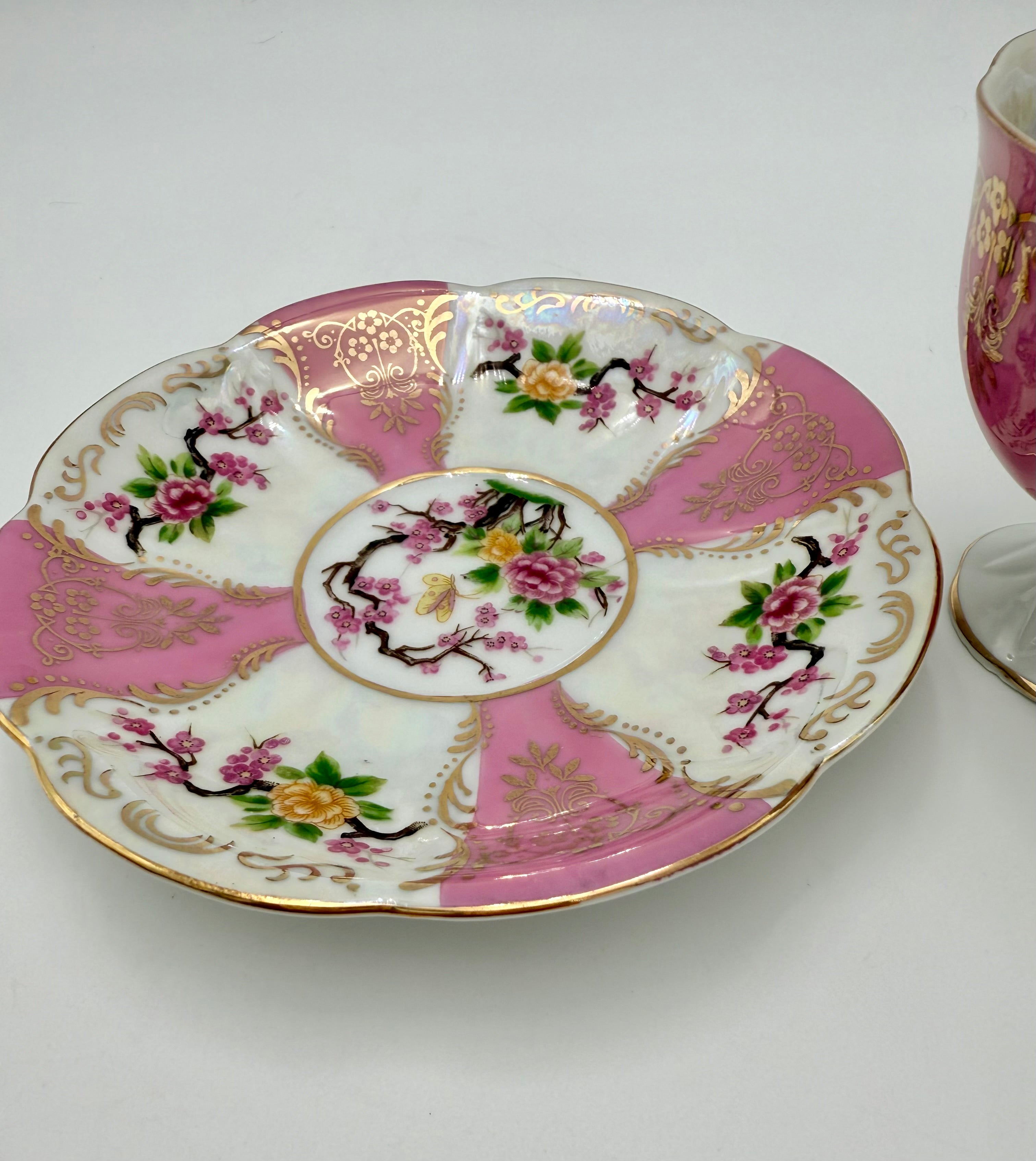 VINTAGE ECLECTIC WHIMSY CURATED TEACUP & SAUCER SET — LEFTON • ROYAL HALSEY • ROYAL GRAFTON • ROYAL ALBERT
