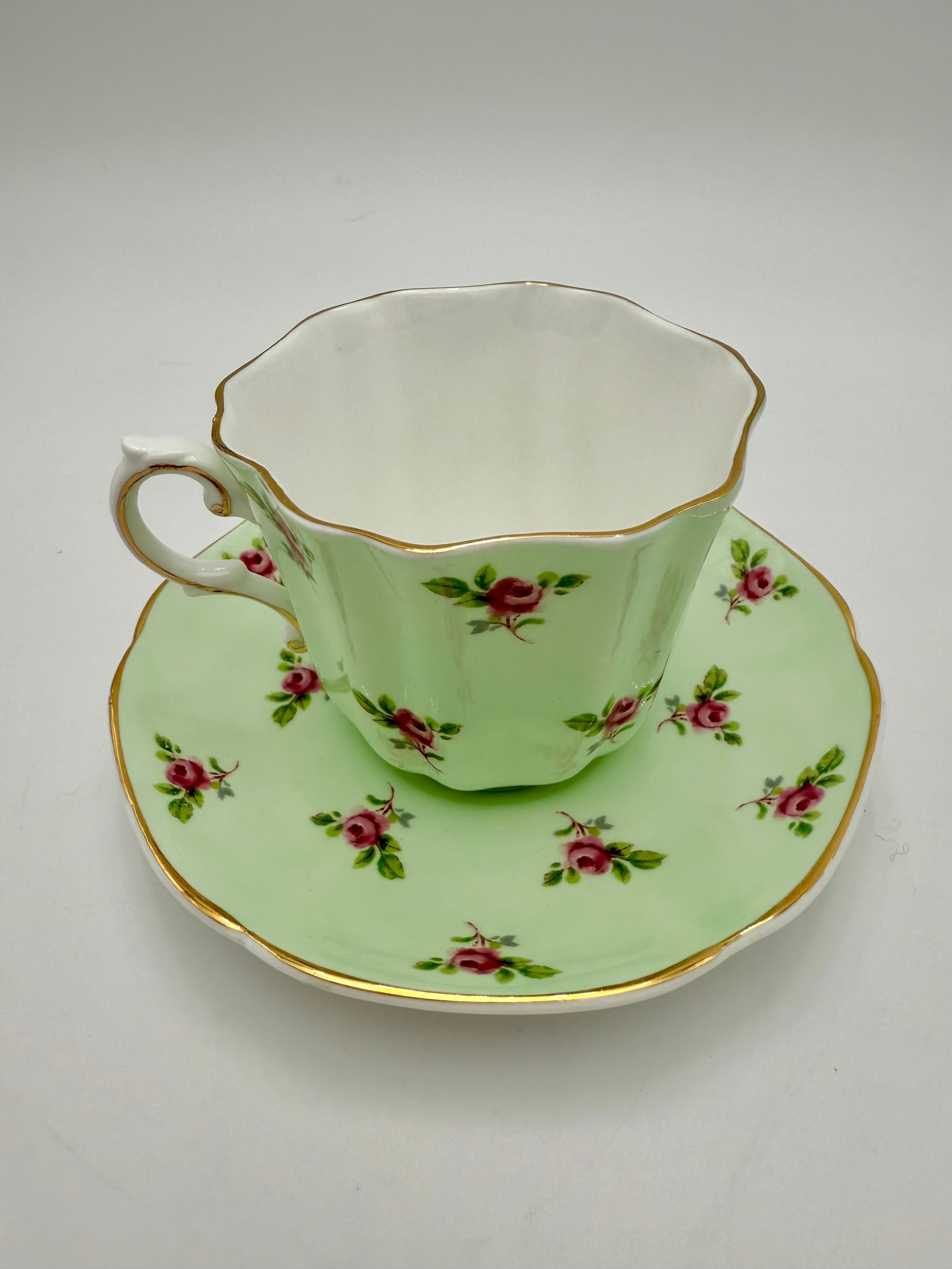 VINTAGE ECLECTIC WHIMSY CURATED TEACUP & SAUCER SET — LEFTON • ROYAL HALSEY • ROYAL GRAFTON • ROYAL ALBERT
