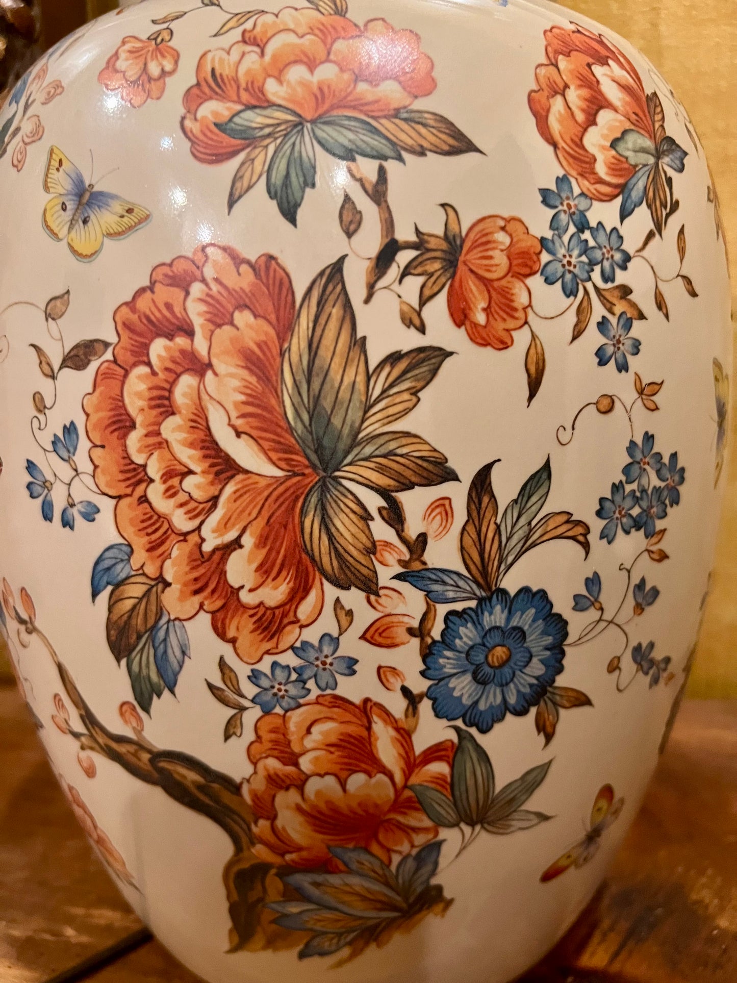 VINTAGE NATHAN LAGIN HANDMADE BOHO FLORAL CERAMIC LAMP