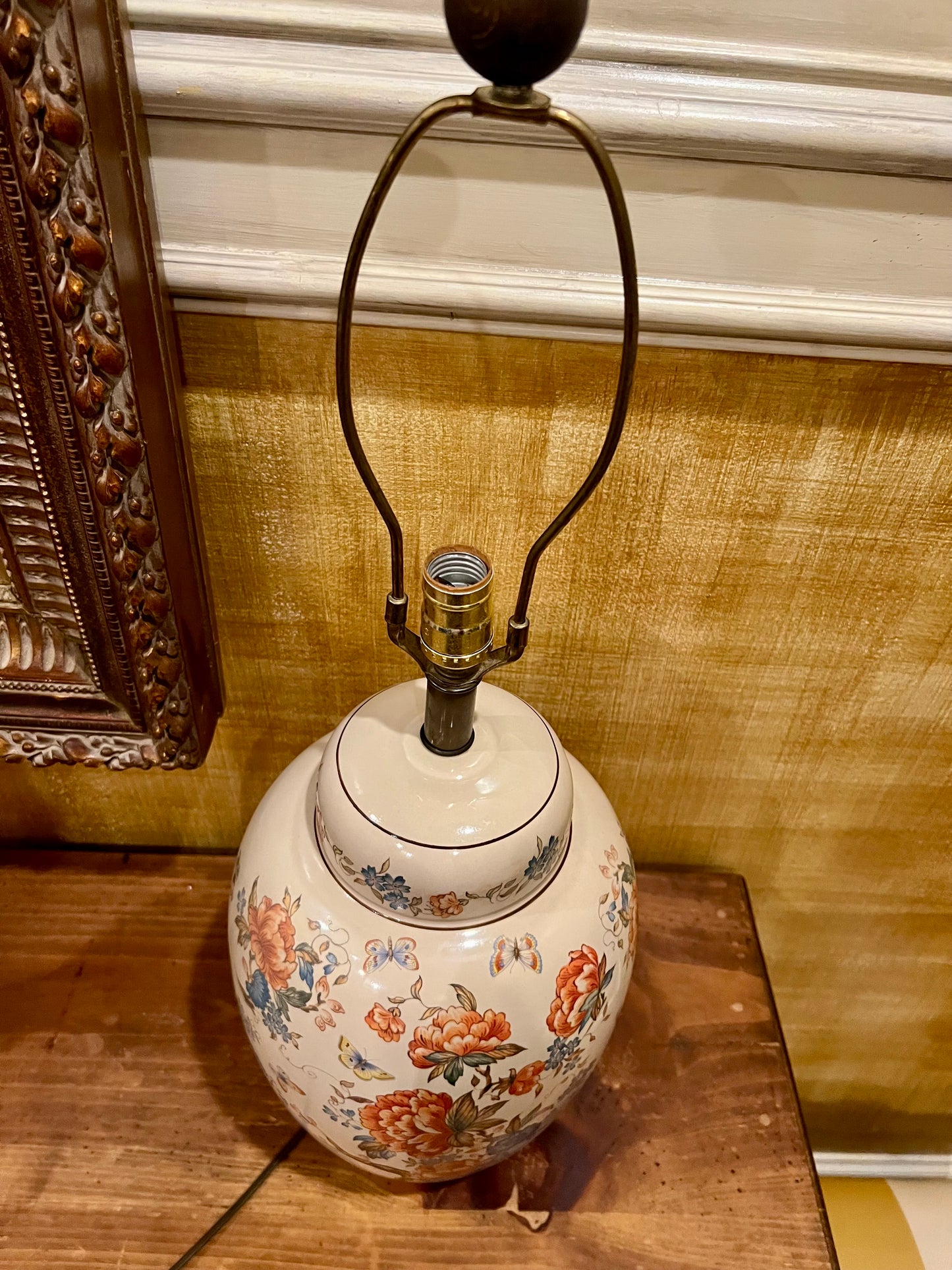 VINTAGE NATHAN LAGIN HANDMADE BOHO FLORAL CERAMIC LAMP