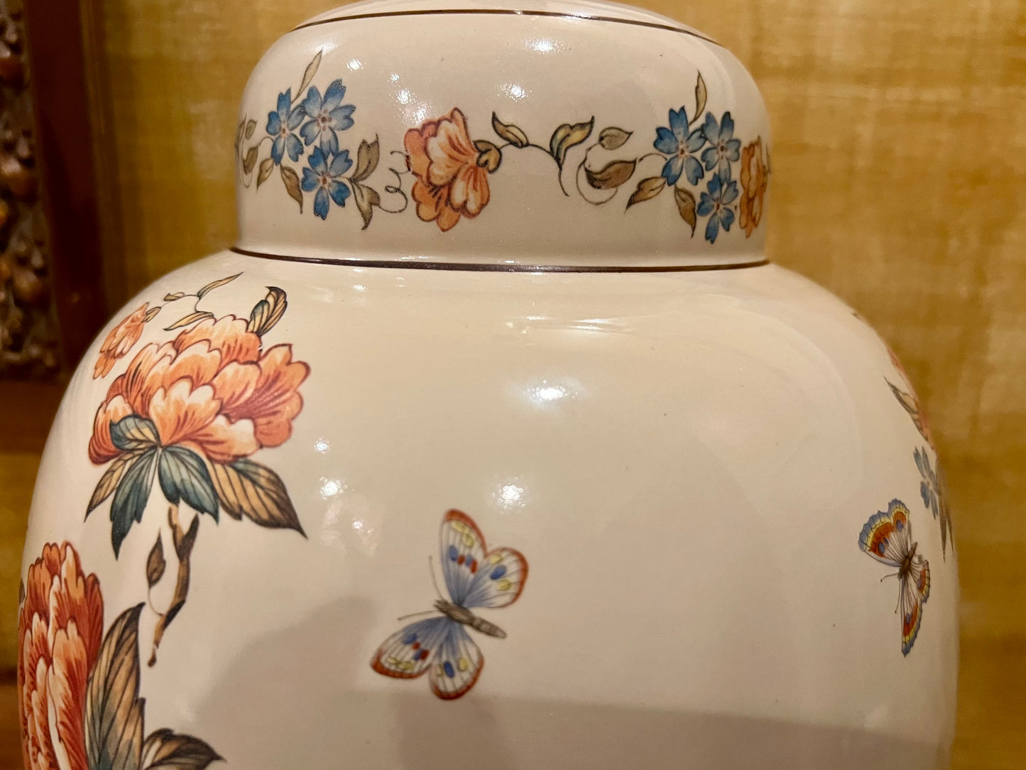 VINTAGE NATHAN LAGIN HANDMADE BOHO FLORAL CERAMIC LAMP