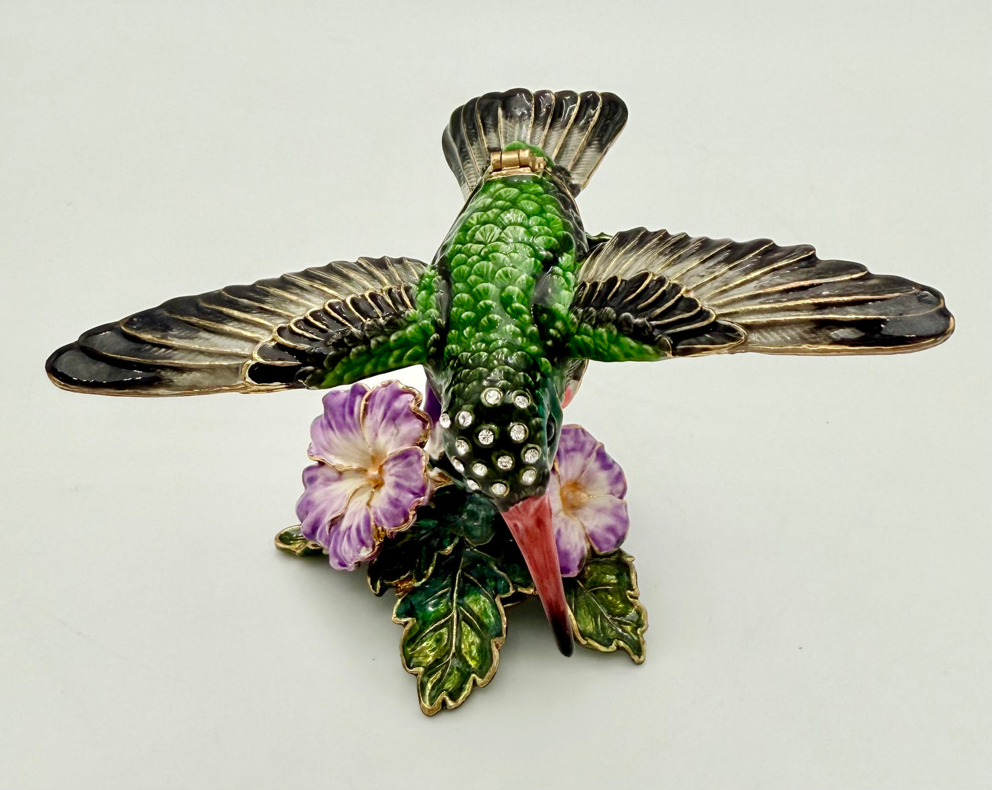 NOBILITY BEJEWELED HUMMINGBIRD TRINKET/JEWELRY BOX