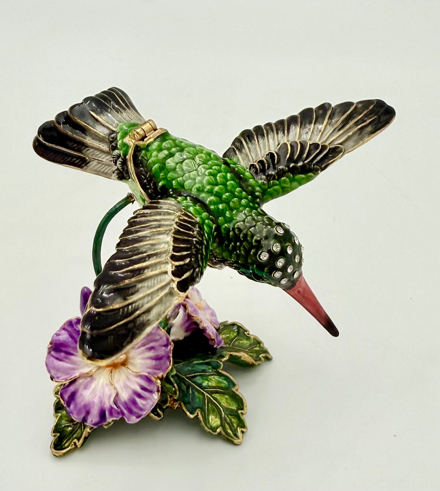 NOBILITY BEJEWELED HUMMINGBIRD TRINKET/JEWELRY BOX