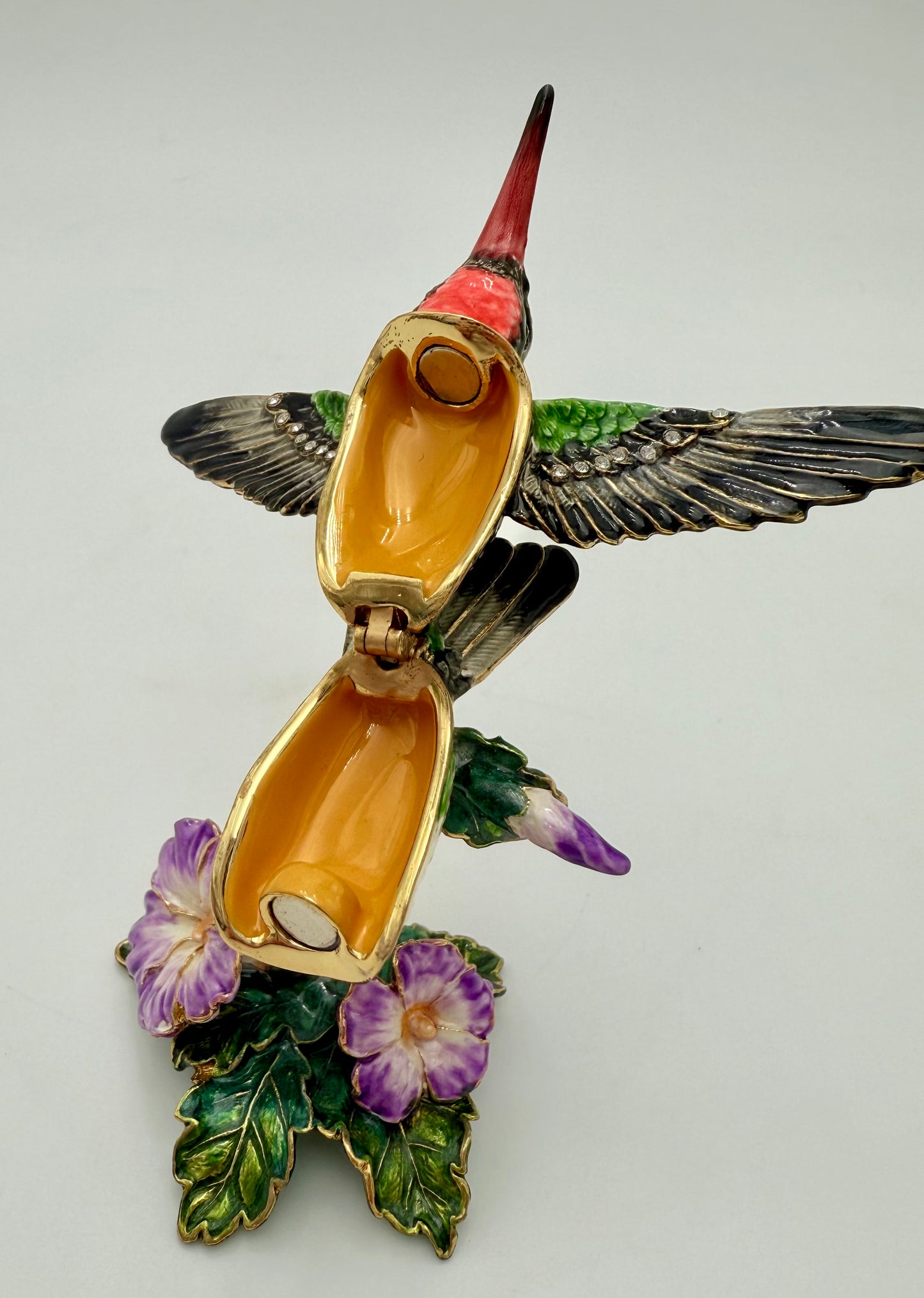 NOBILITY BEJEWELED HUMMINGBIRD TRINKET/JEWELRY BOX