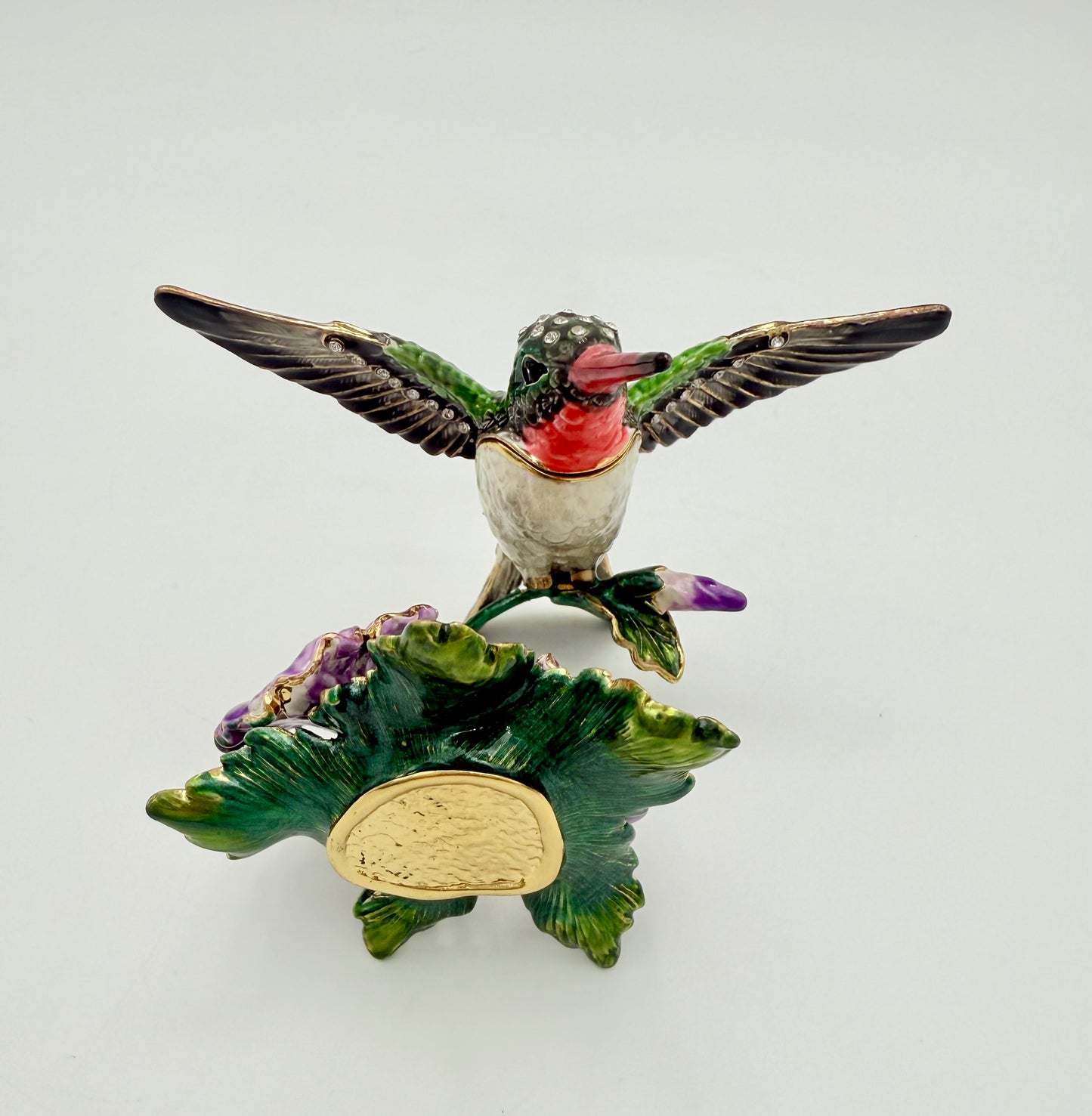 NOBILITY BEJEWELED HUMMINGBIRD TRINKET/JEWELRY BOX