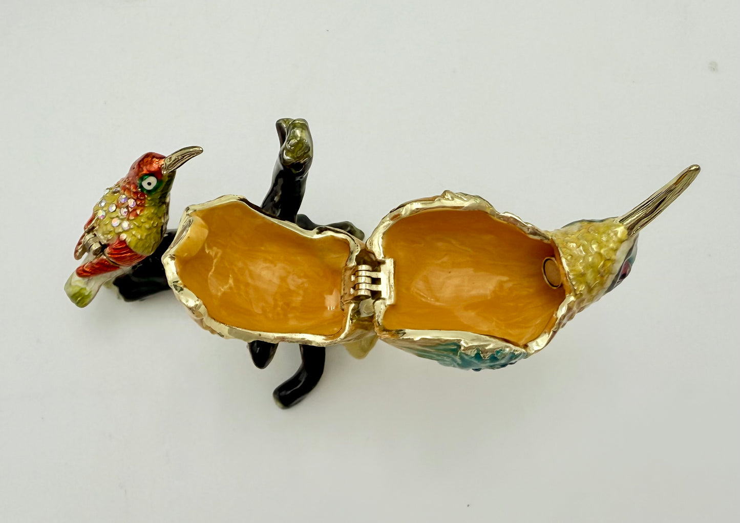 CIEL COLLECTABLES 2 BIRD TRINKET BOX WITH SWARVOSKI CRYSTAL