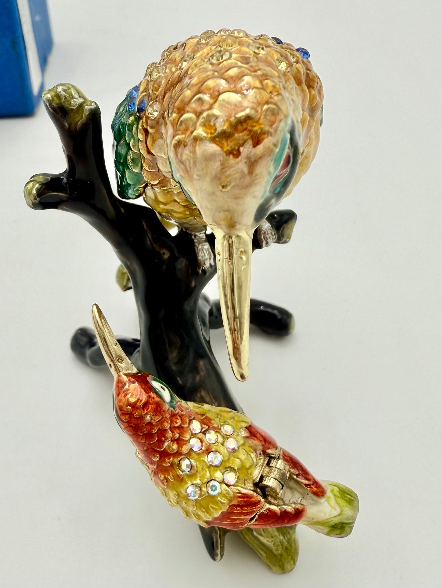 CIEL COLLECTABLES 2 BIRD TRINKET BOX WITH SWARVOSKI CRYSTAL