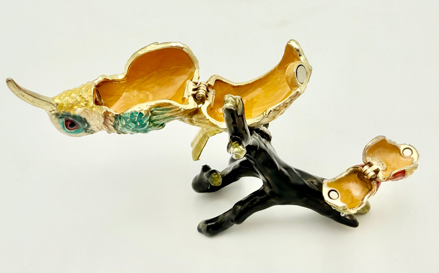 CIEL COLLECTABLES 2 BIRD TRINKET BOX WITH SWARVOSKI CRYSTAL