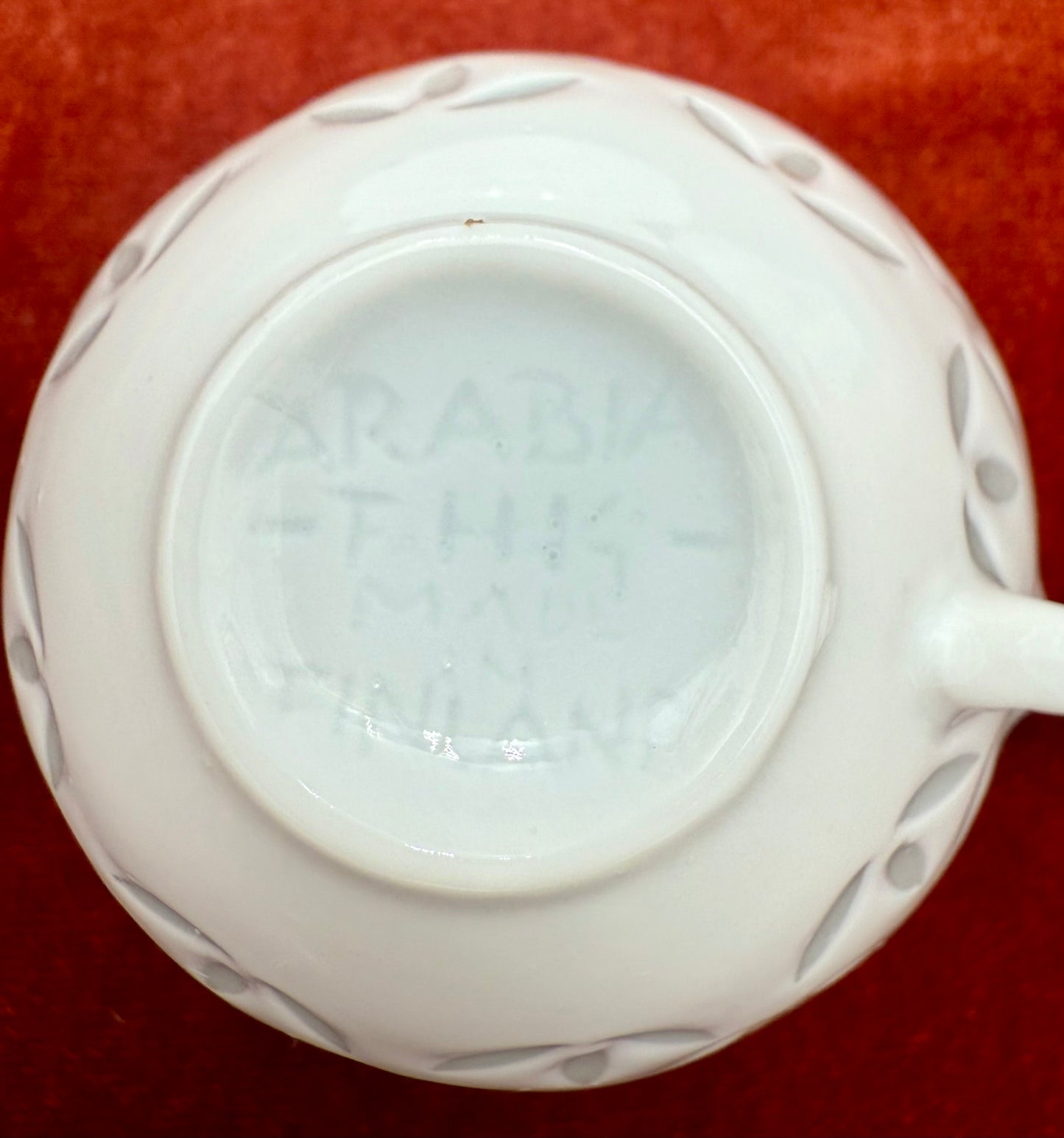 1970s SCANDANAVIAN RICE PORCELAIN EXPRESSO CUPS AND SAUCERS SET OF 6